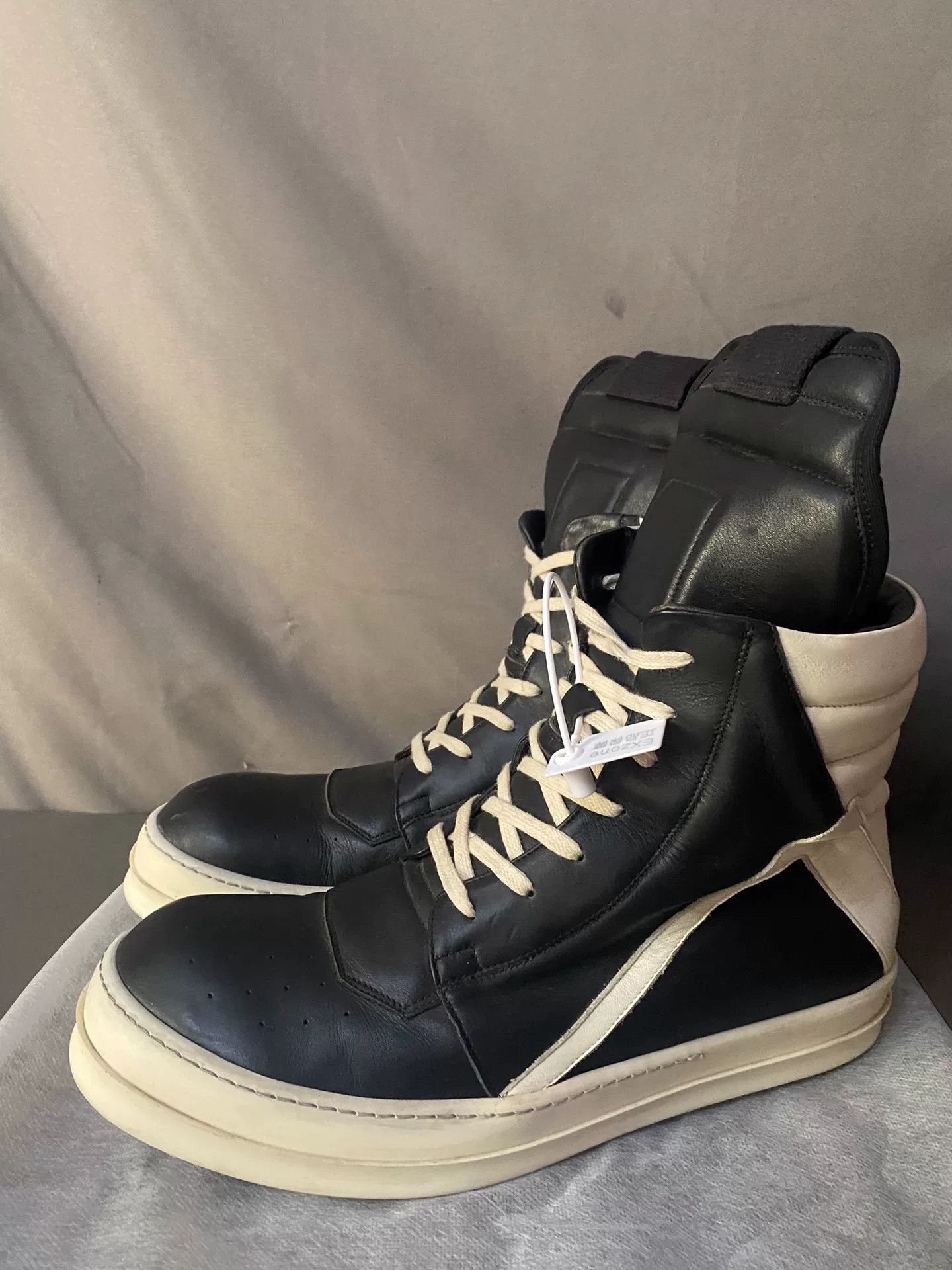 Rick Owens rick owens black leather high-top sneakers Size US 10 / EU 43 - 1 Thumbnail