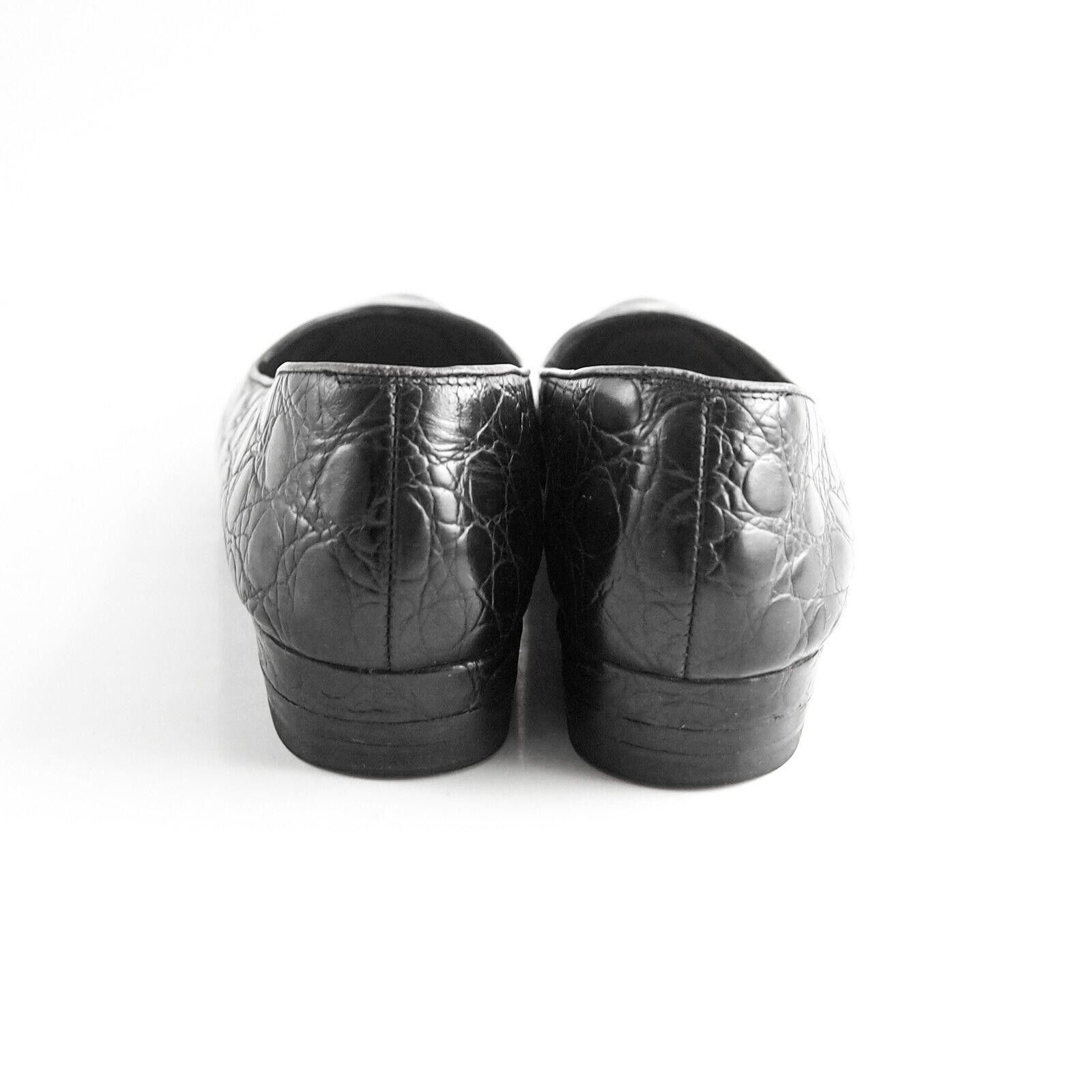 Salvatore Ferragamo Ferragamo Crocodile Flats Black Alligator EU 36 US 6 C Size US 6 / IT 36 - 7 Thumbnail