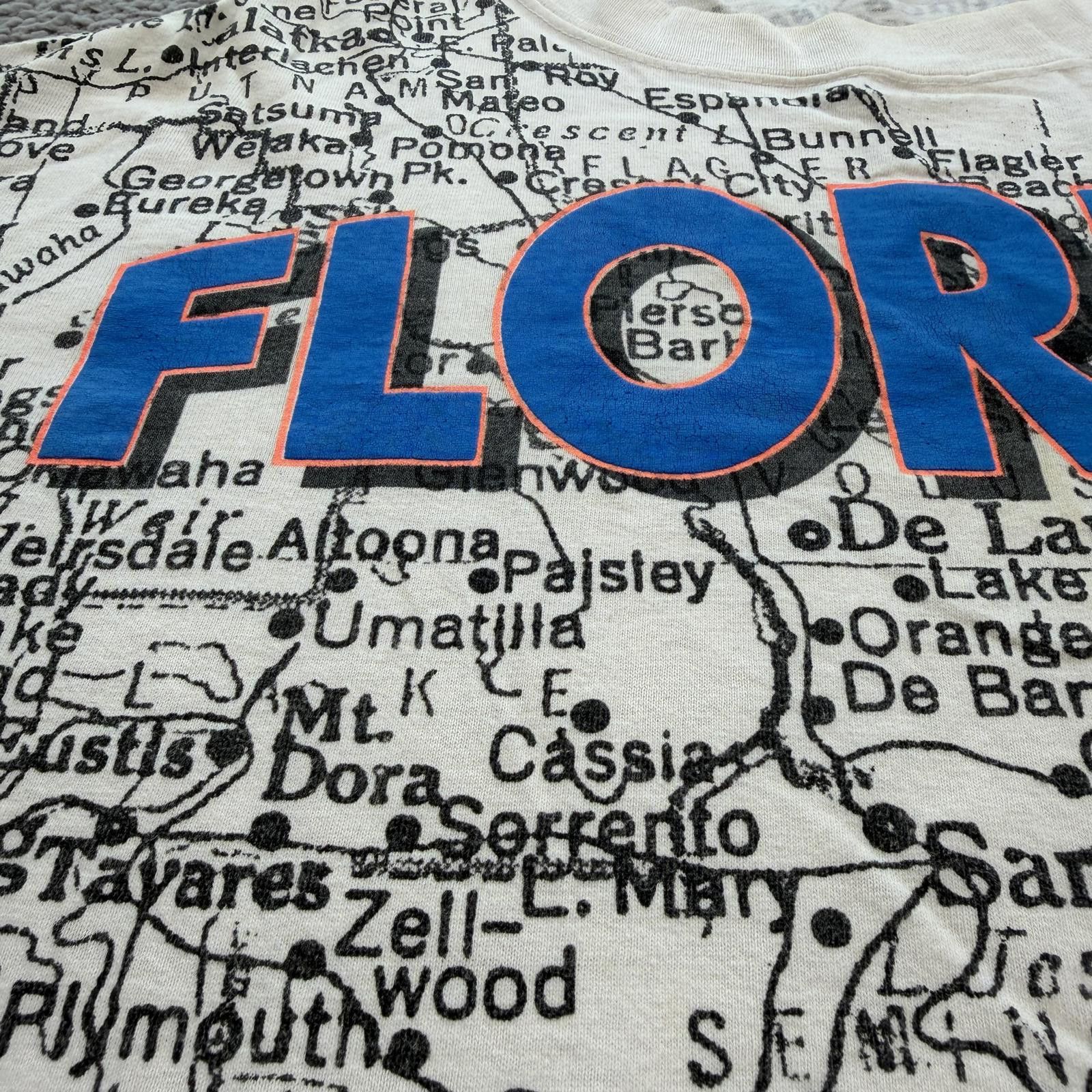Other Vintage 90s Florida Map AOP T Shirt Single Stitch Tee XL USA Size US XL / EU 56 / 4 - 7 Thumbnail