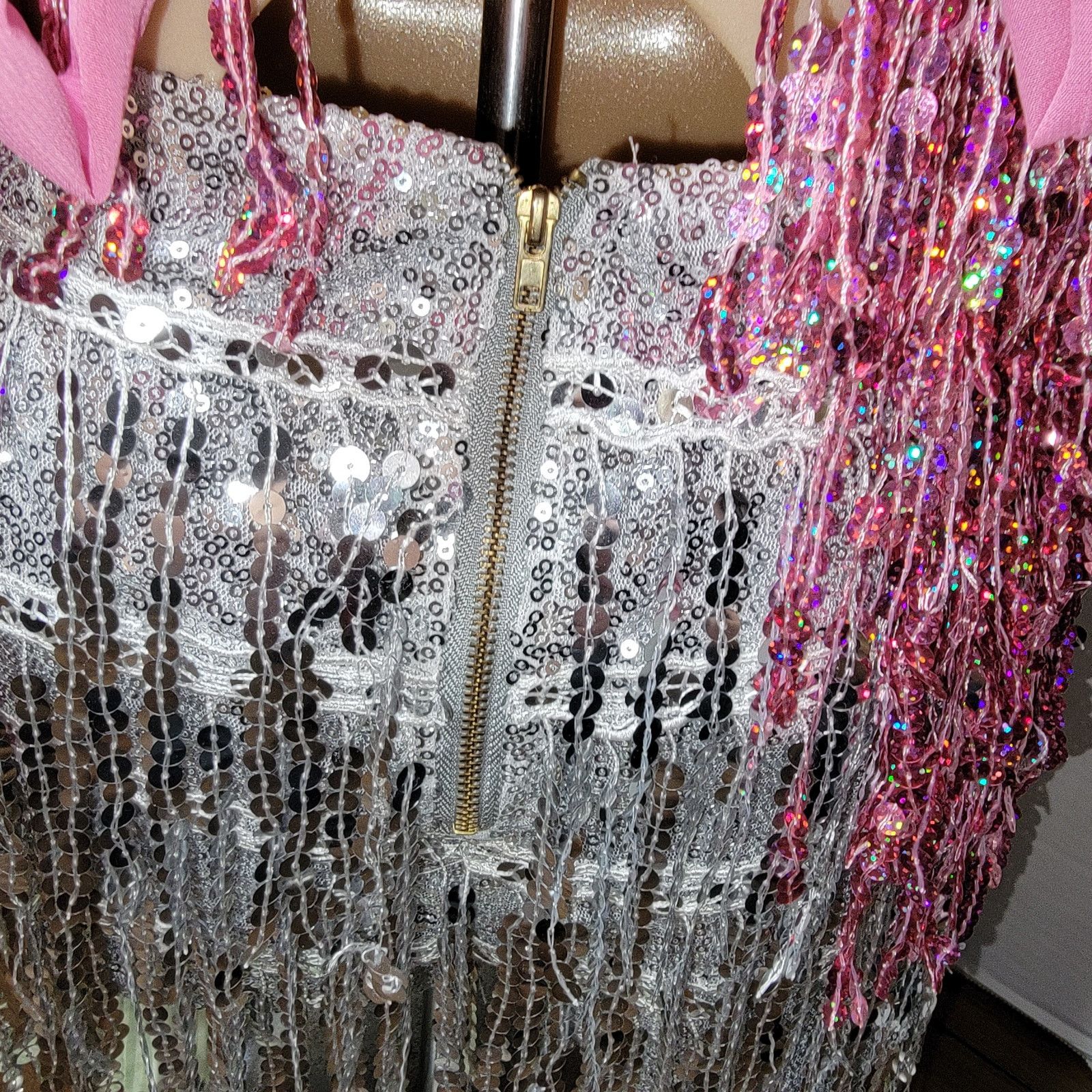 Other 2 Pc Sequin Silver Bottom & Pink Wrap - Size Large / OS Size 26" / US 2 / IT 38 - 8 Thumbnail