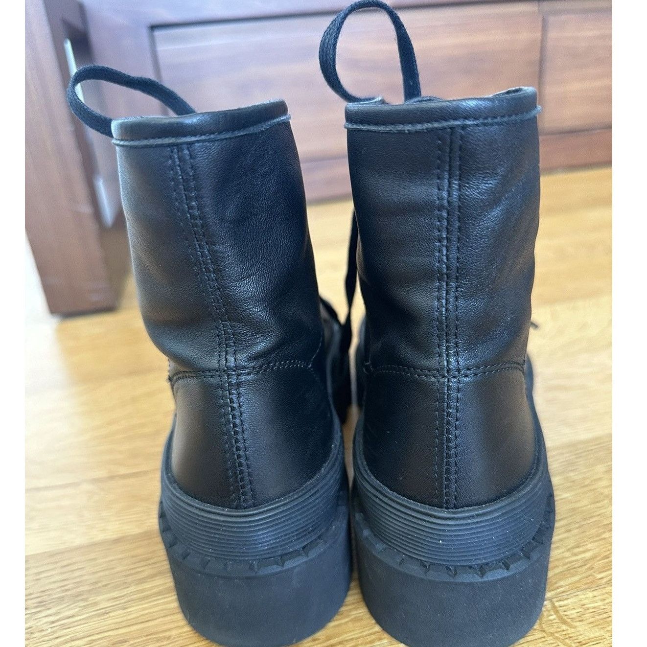 Proenza Schouler new PS The City Black Leather Combat Boots EU 38 Lug Sole Size US 8 / IT 38 - 6 Thumbnail