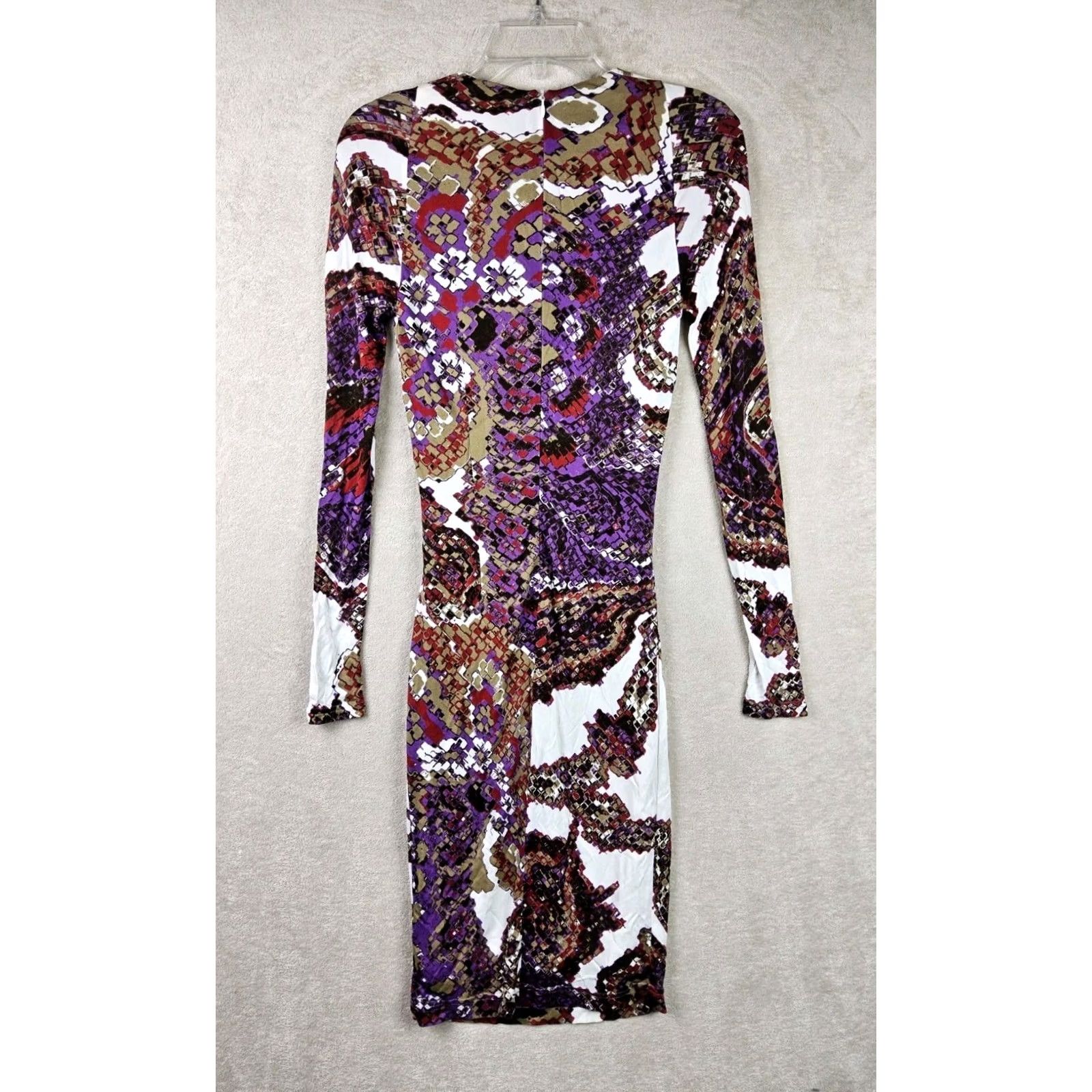 Escada Escada Dress Women's Long Sleeve Multicolor Size 36 Twist Front Colorful Size XS / US 0-2 / IT 36-38 - 4 Thumbnail