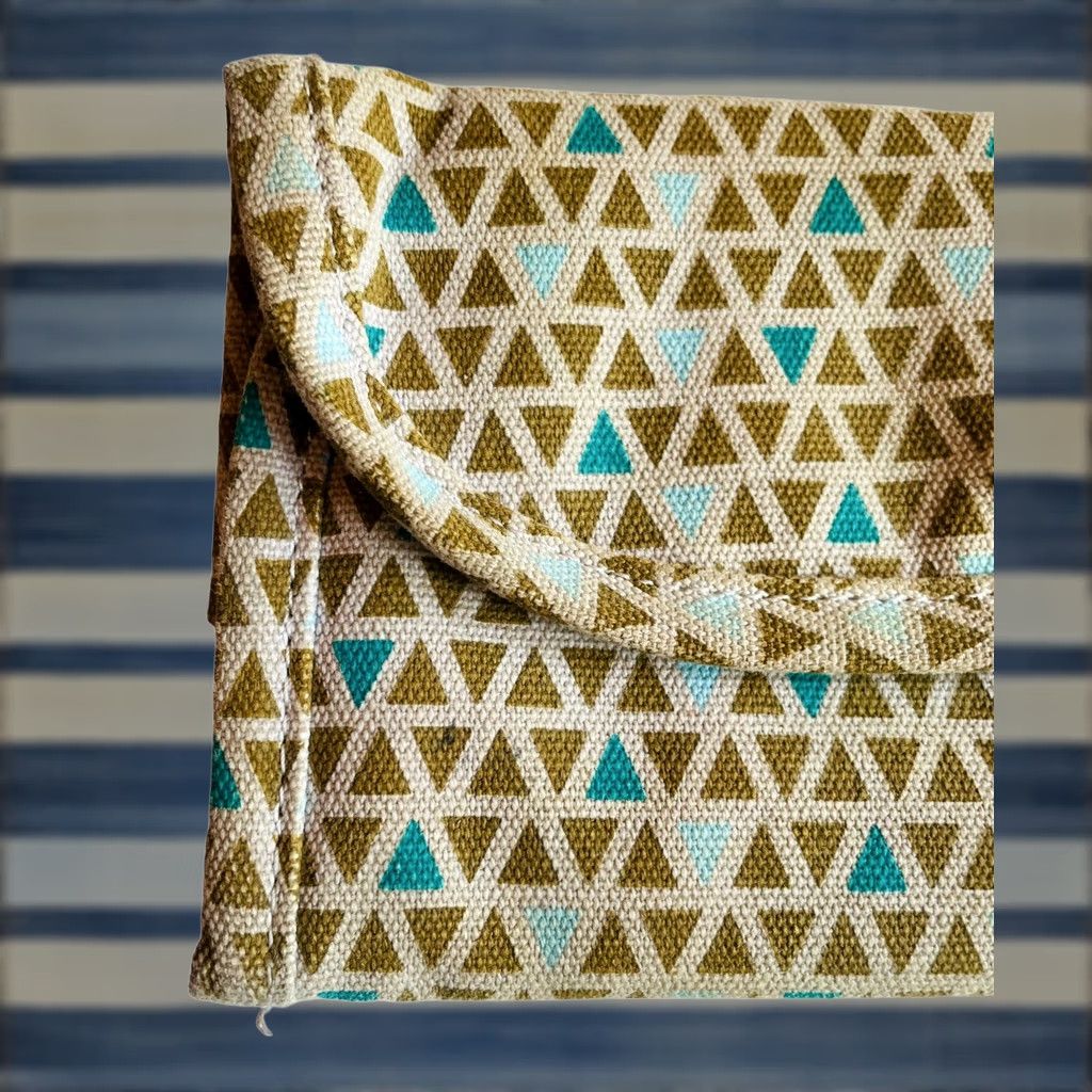 KAVU VINTAGE KAVU Wallet Big Spender Tri Fold Brown Blue Triangle Shapes Design Women’s Size ONE SIZE - 1 Thumbnail