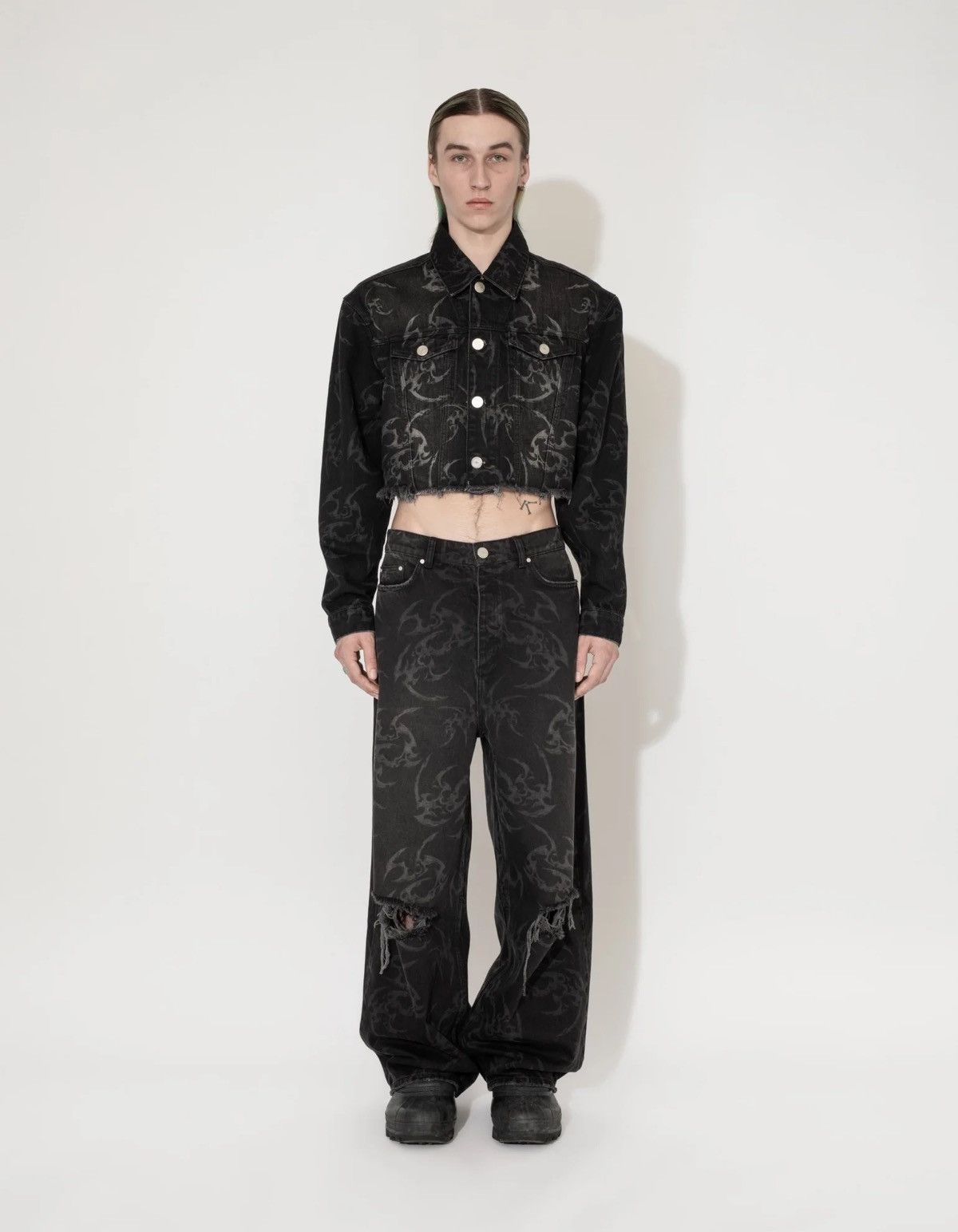 Han Kjobenhavn !DS! FW22 Han Kjobenhavn Tribal Baggy Distressed Denim Pants Size US 32 / EU 48 - 1 Thumbnail