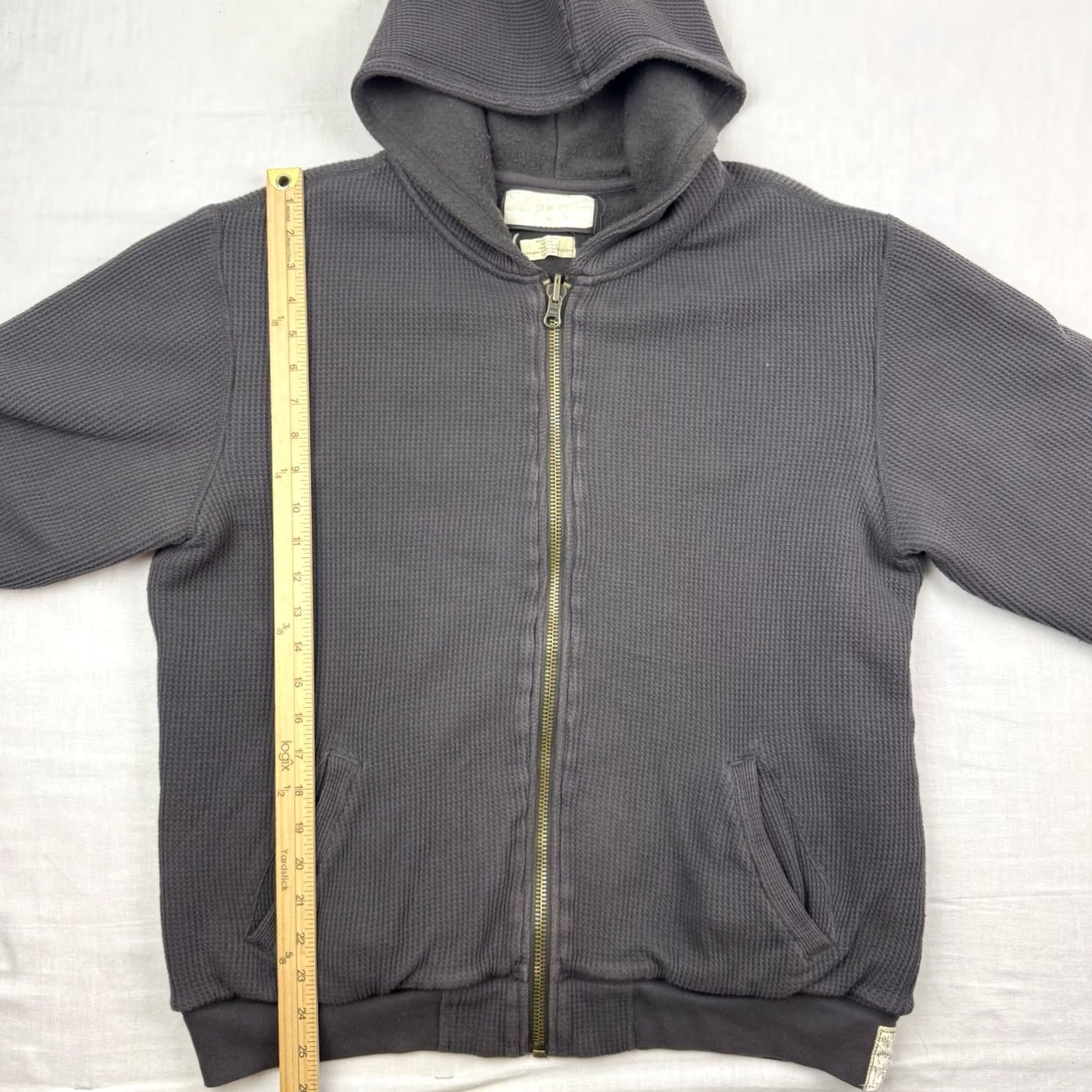 Vintage VINTAGE Polo Jeans Co Thermal Hoodie Shirt Adult Large Gray Hipster 90s US Y2K Mens Full Zip Size US L / EU 52-54 / 3 - 4 Thumbnail