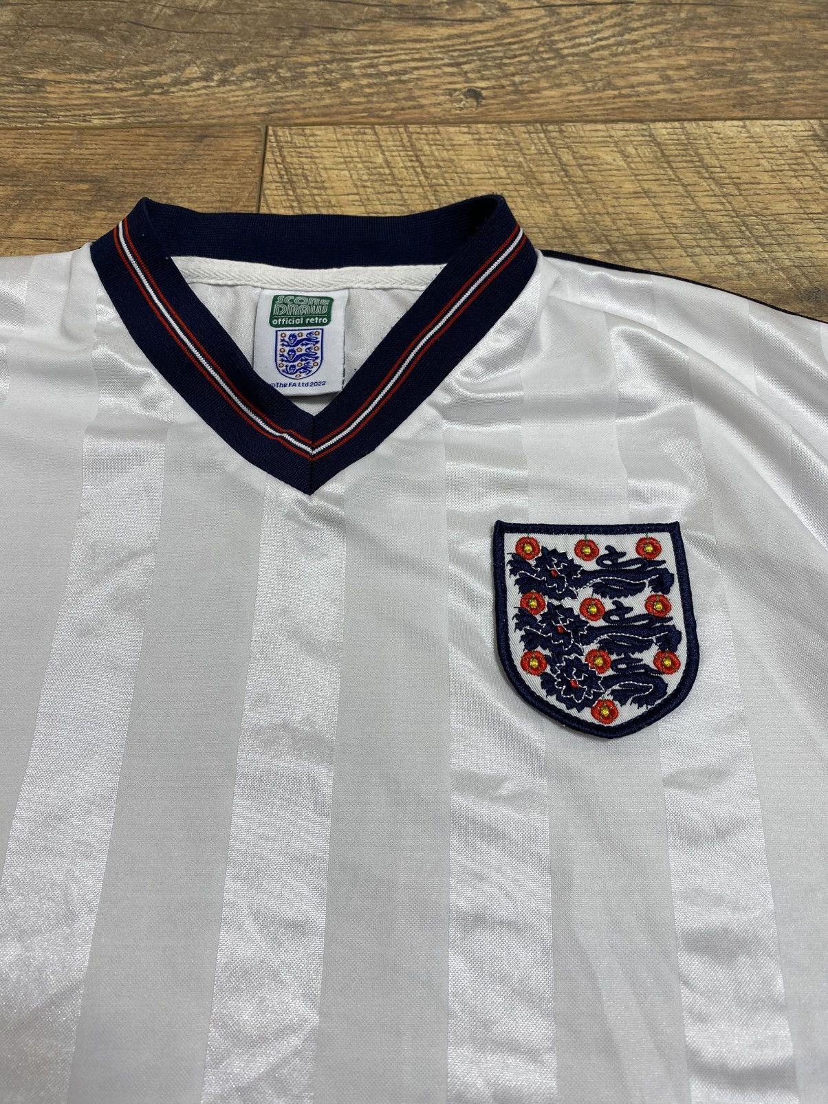 Vintage England 1982 World Cup Home Retro Shirt - Score Draw - L Size US L / EU 52-54 / 3 - 2 Thumbnail