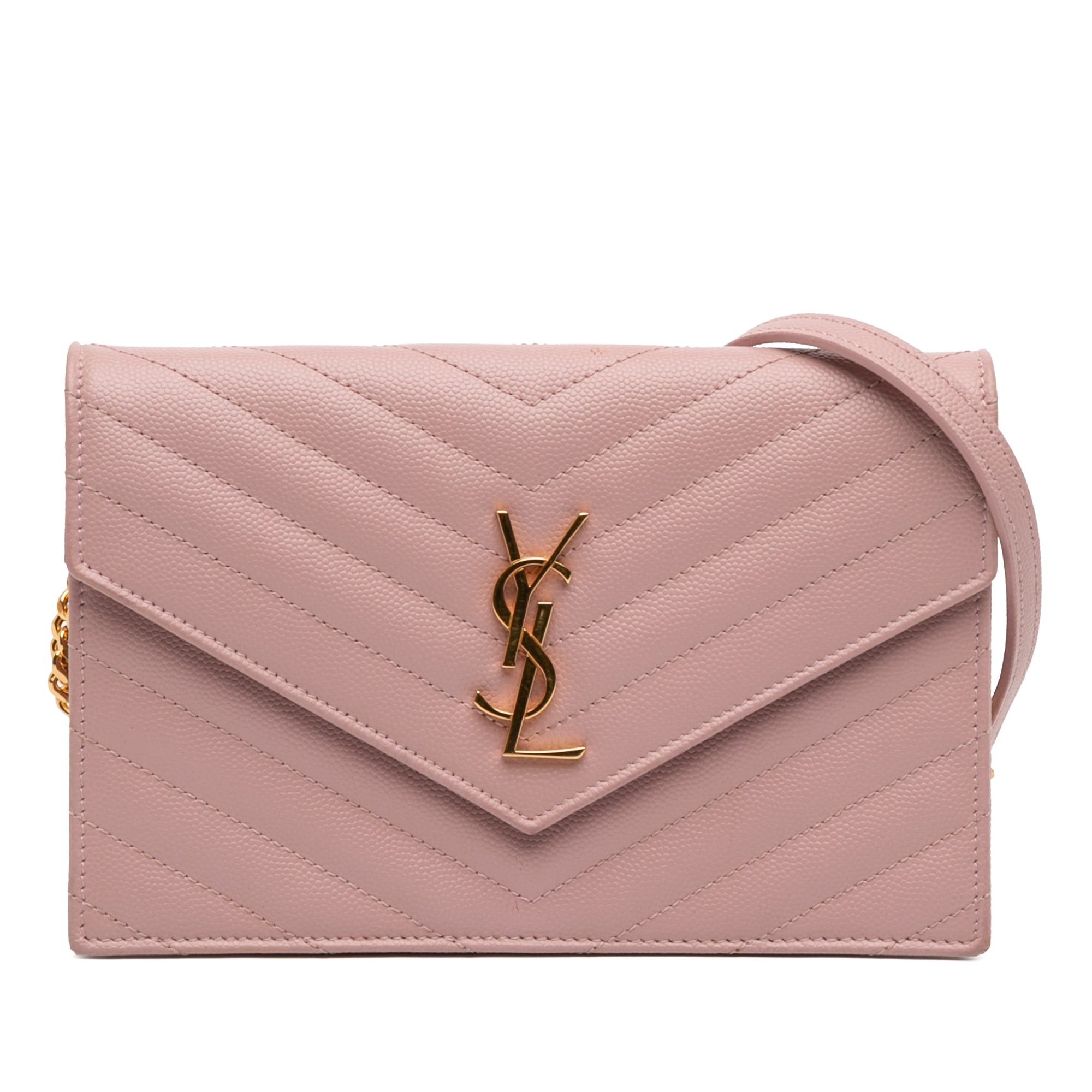 Saint Laurent Paris Grain De Poudre Cassandre Envelope Chain Wallet Size ONE SIZE - 1 Thumbnail