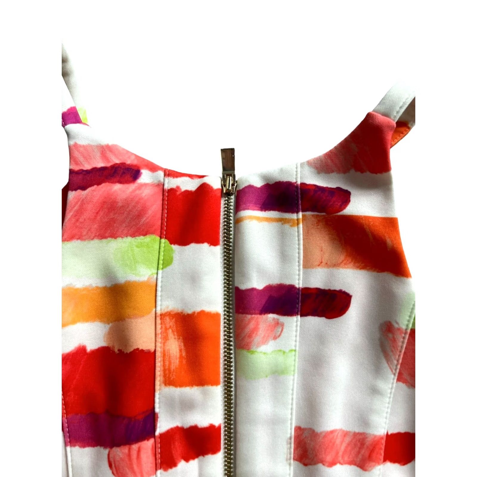 Vince Camuto Vince Camuto Fit & Flare Womens Dress Watercolor Brush Stroke Sleeveless Size 6 Multicolor Size M / US 6-8 / IT 42-44 - 4 Thumbnail