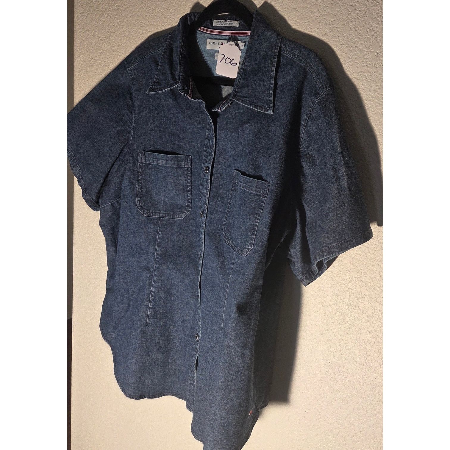 Tommy Hilfiger Tommy Hilfiger Blue Denim Stretch Blouse - Women's 20 Size 3XL / US 20-22 - 4 Thumbnail