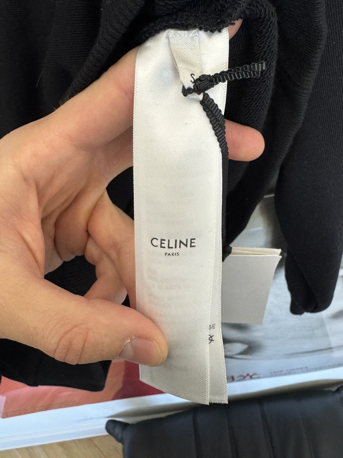 Celine Celine Flag Black Designer Hoodie Rhinestone Hedi Slimane Size US S / EU 44-46 / 1 - 6 Thumbnail