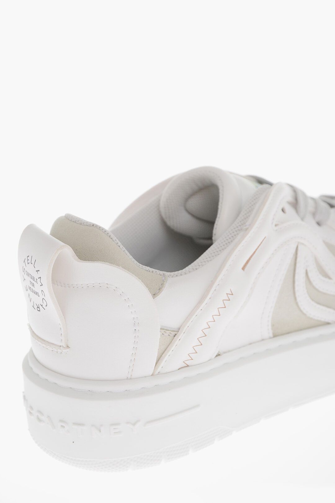 Stella McCartney og1mm0824 Eco-Leather S-Wave Low Top Sneaker in White Size US 9 / IT 39 - 6 Thumbnail
