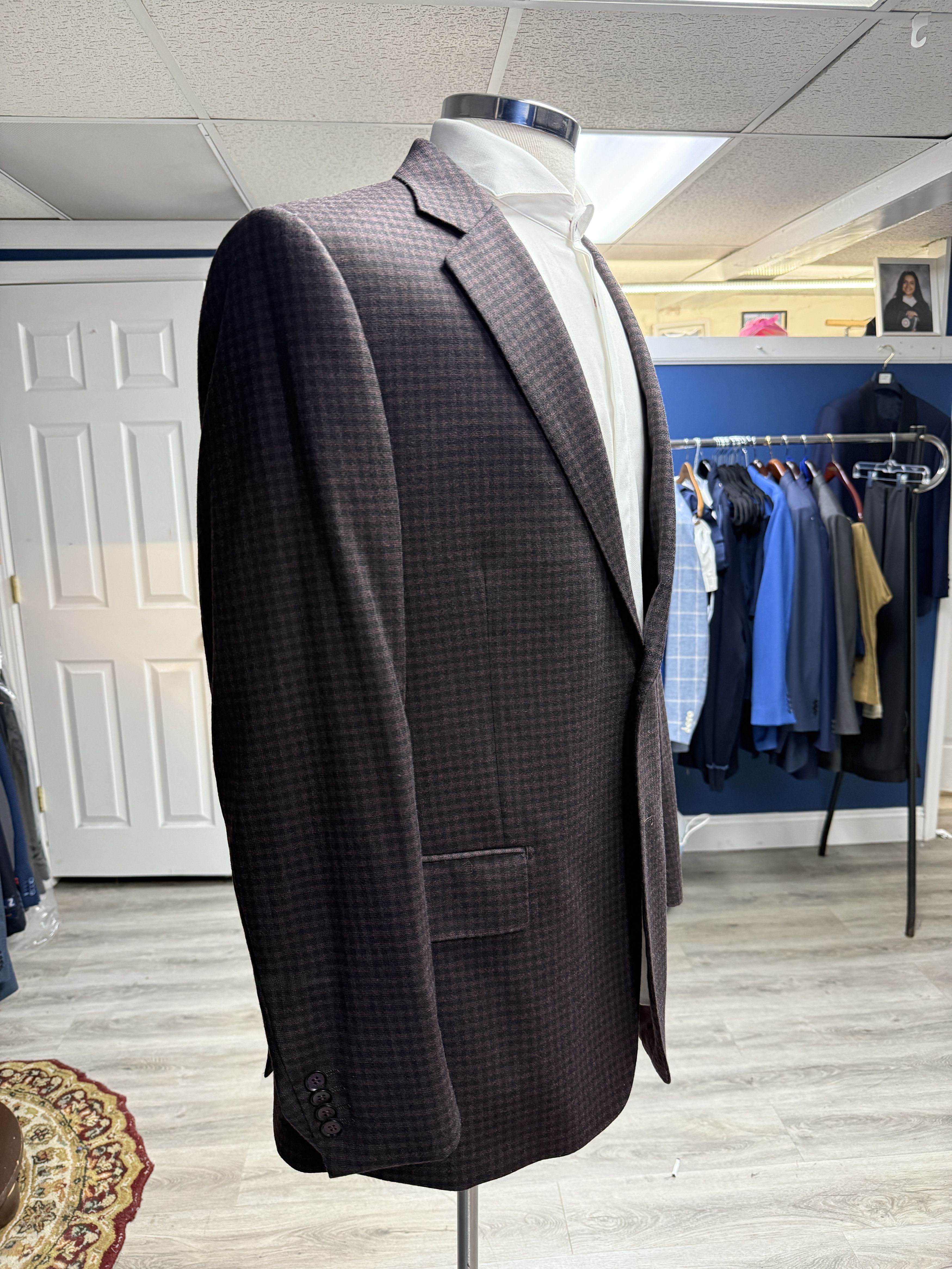 Designer × Other Sartoria Tosi 44R Maroon Plaid Sport Jacket Size 44R - 6 Thumbnail