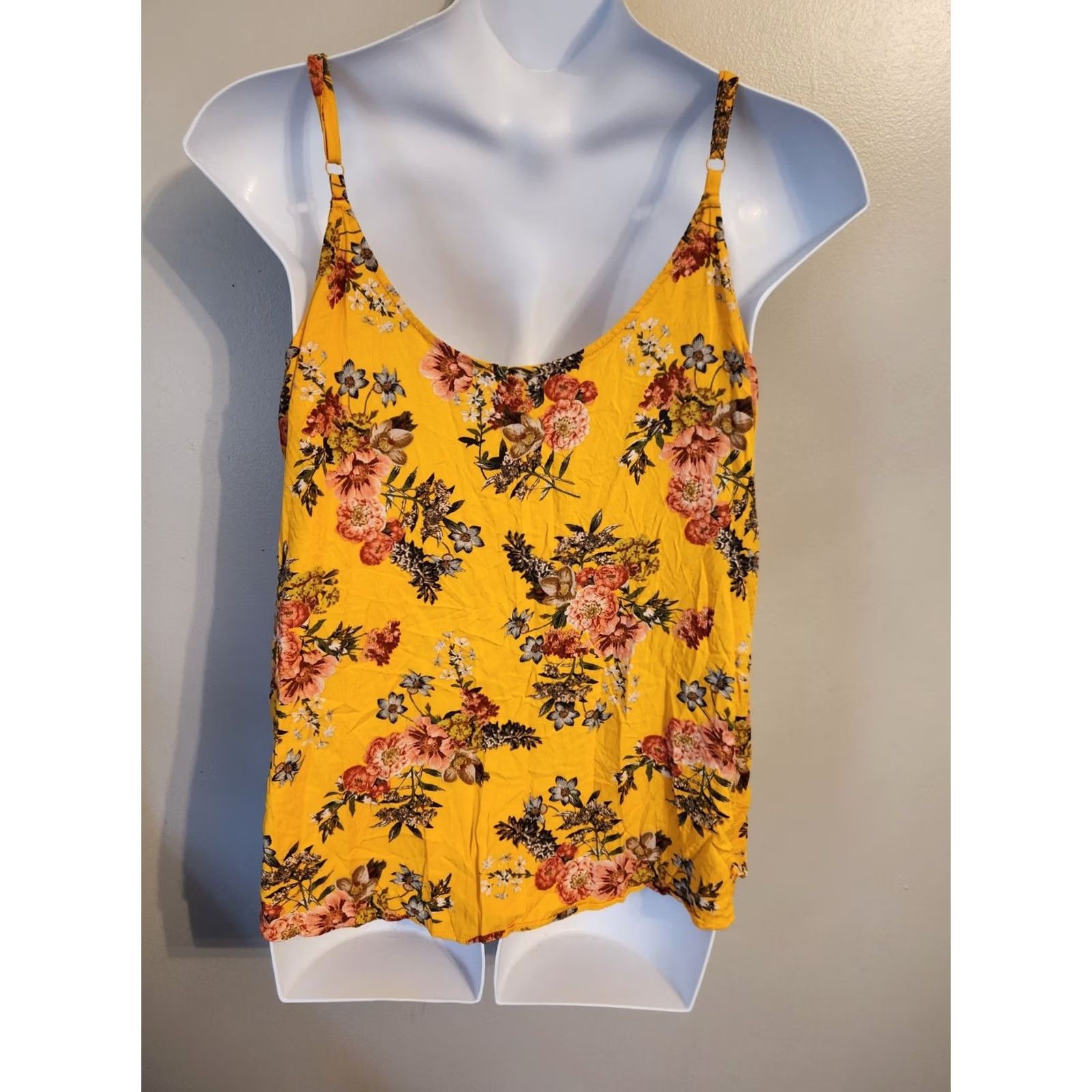 Torrid Torrid Yellow Floral Sleeveless Cami Top Shirt 4X Women Size XXL / US 16-18 / IT 52-54 - 3 Thumbnail