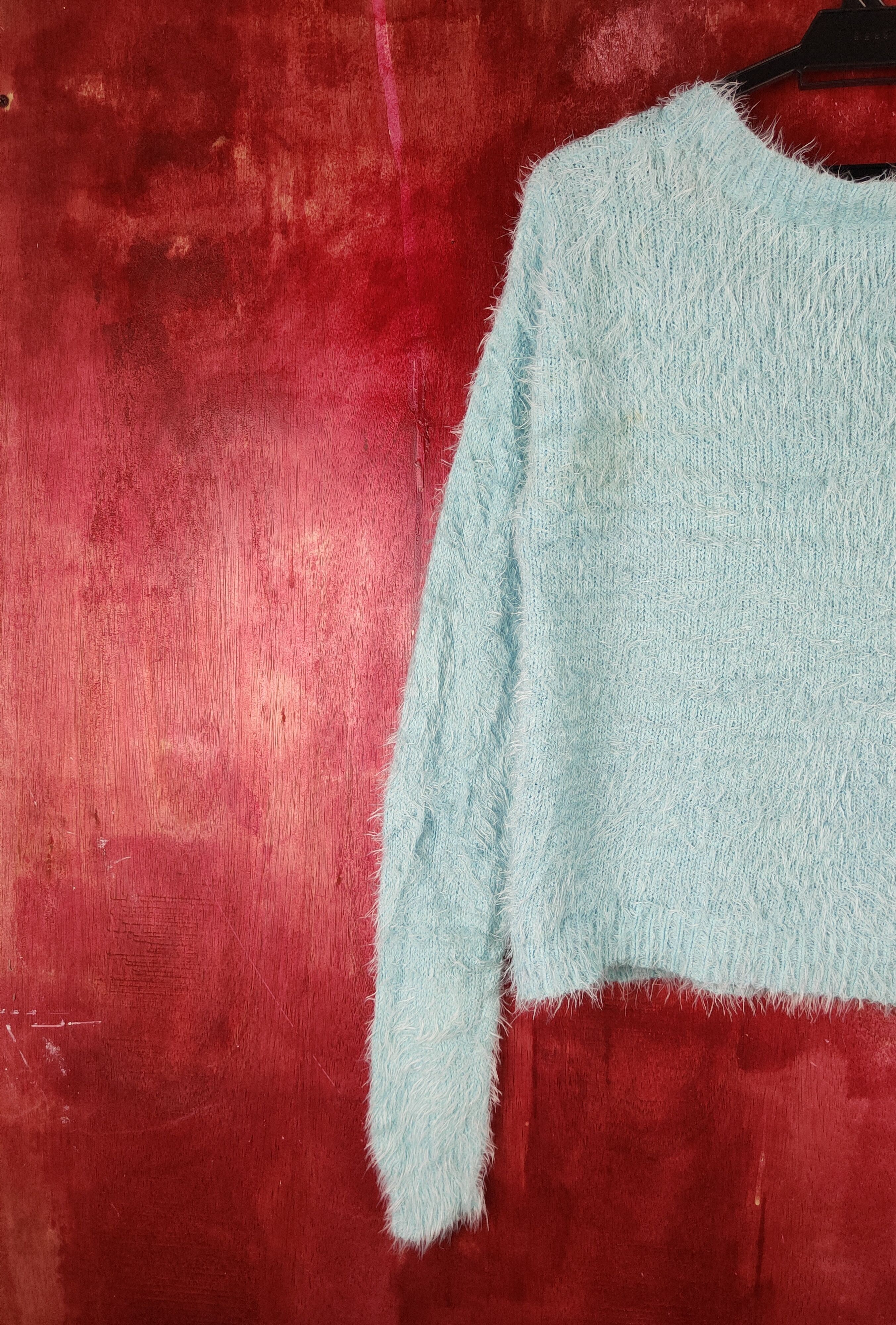 Vintage Gorge Blue Shag Shaggy Fur Mohair Knitwear Cardigan #S1979 Size M / US 6-8 / IT 42-44 - 9 Thumbnail
