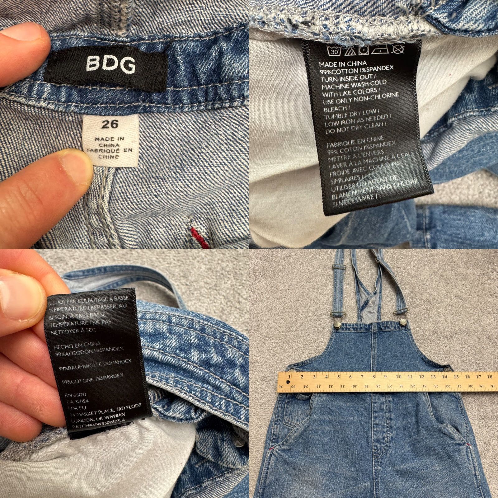 Vintage VINTAGE BDG Denim Overalls Jumper Womens 26 Blue Medium Wash Cotton Casual Size XXL / US 16-18 / IT 52-54 - 8 Thumbnail