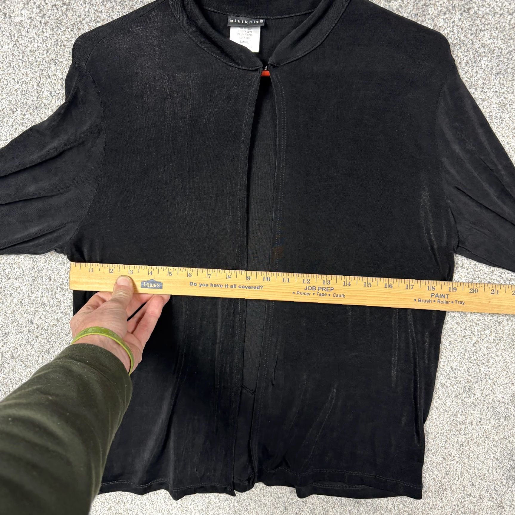 Vintage VTG Citiknits Blouse Womens Small Velour Mock Neck Long Sleeve Black USA 90s Steampunk Whimsigoth 00s Size S / US 4 / IT 40 - 4 Thumbnail