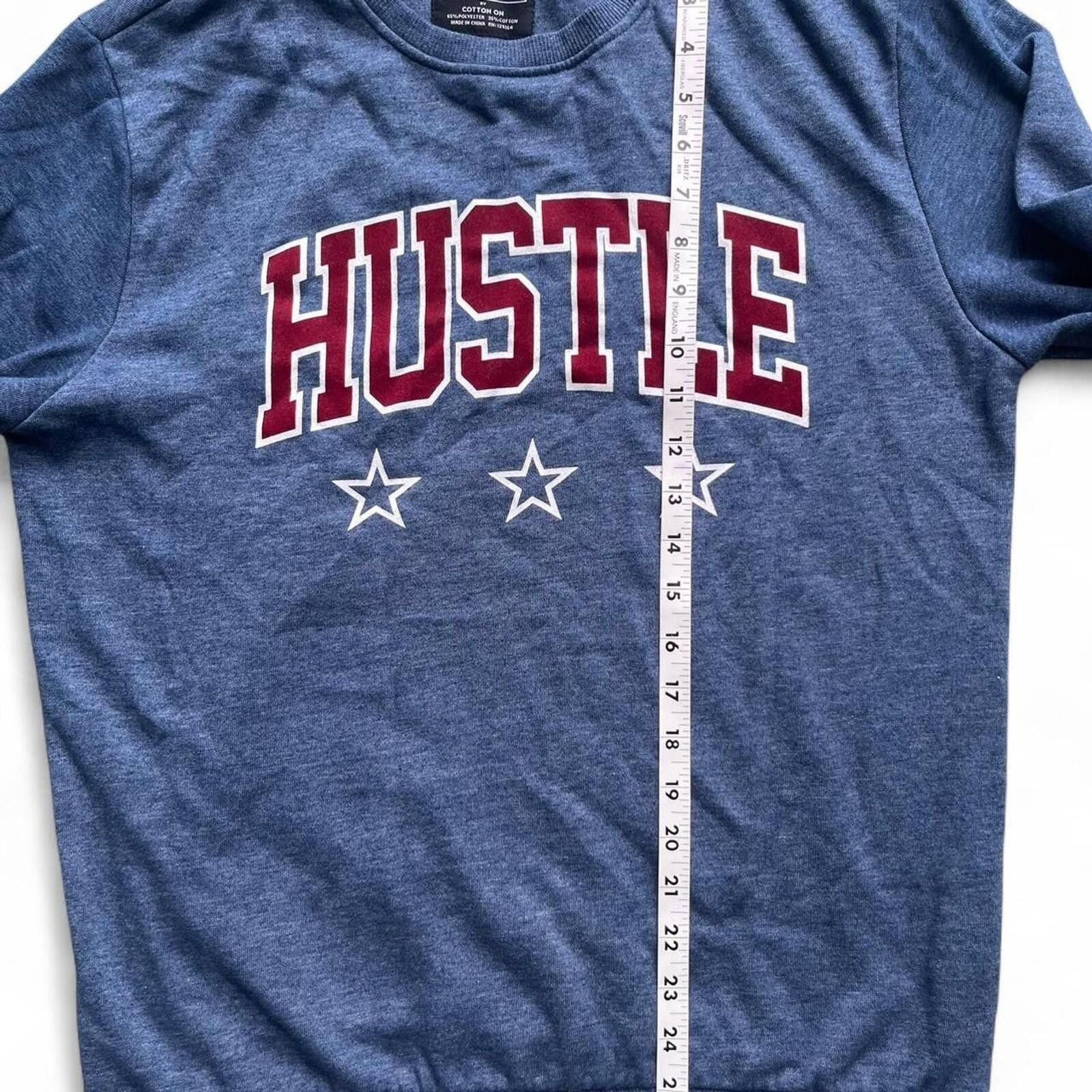 Cotton On Cotton On Blue Hustle Grunge Medium Crewneck Sweatshirt Size US M / EU 48-50 / 2 - 5 Thumbnail
