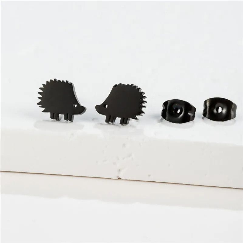 Jewelry Hedgehog Mini Stud Earrings Charm Earring Gift Size ONE SIZE - 1 Thumbnail