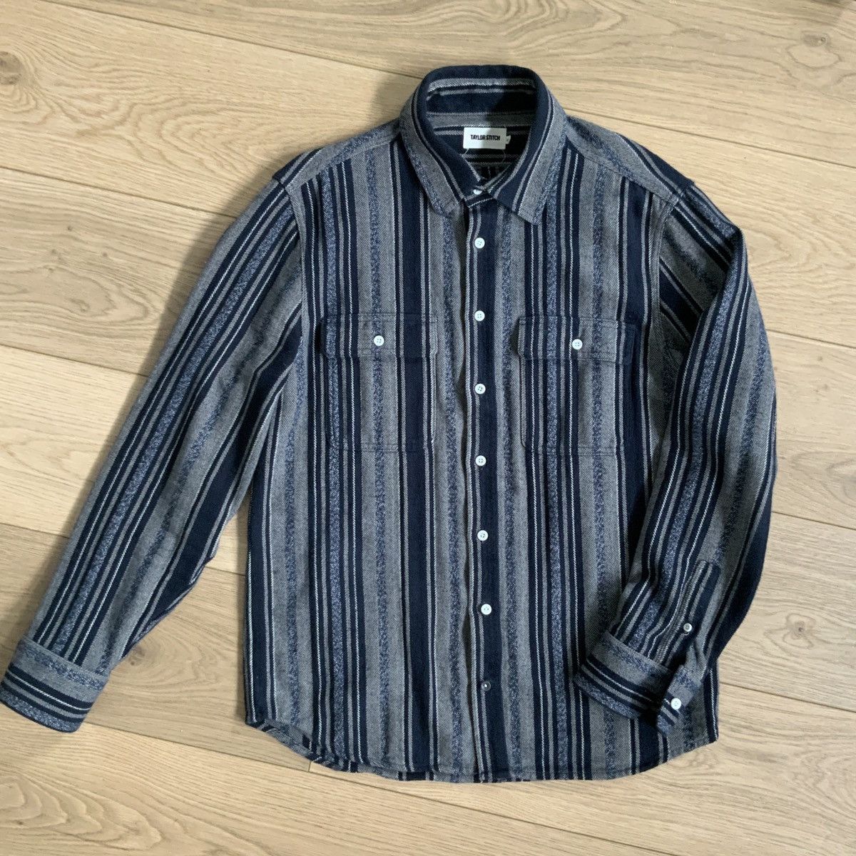 Taylor Stitch The Ledge Shirt in Ocean Stripe Size US M / EU 48-50 / 2 - 6 Thumbnail