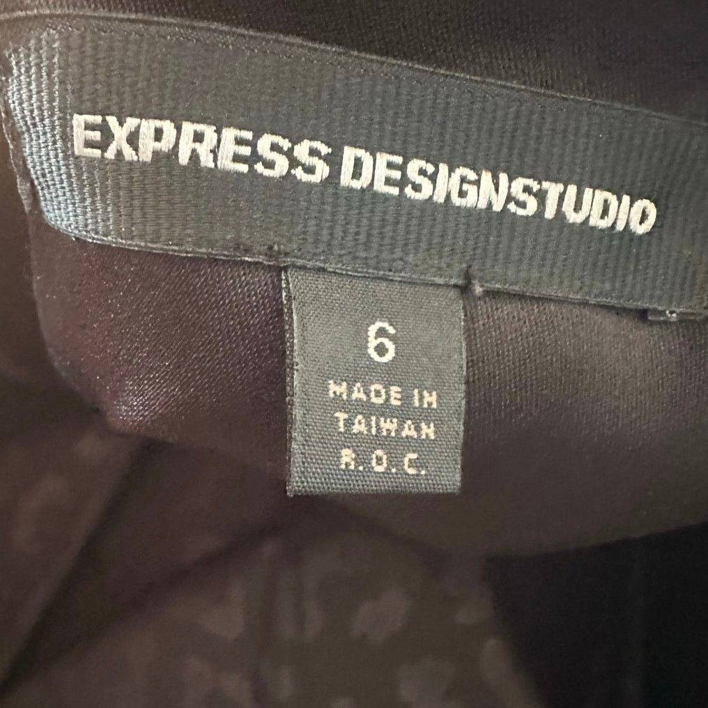 Express Express Design Studio Black Satin A-Line Mini Skirt Size 28" / US 6 / IT 42 - 4 Thumbnail
