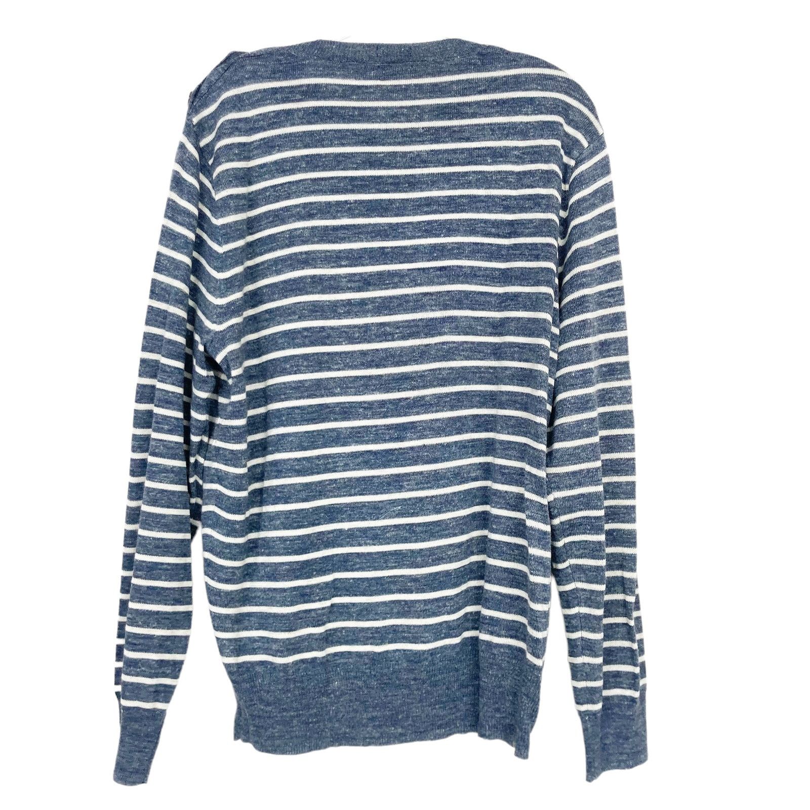 J.Crew J. Crew Blue White Striped Wool Blend Slim Fit Sweater Sz XL Size US XL / EU 56 / 4 - 5 Thumbnail