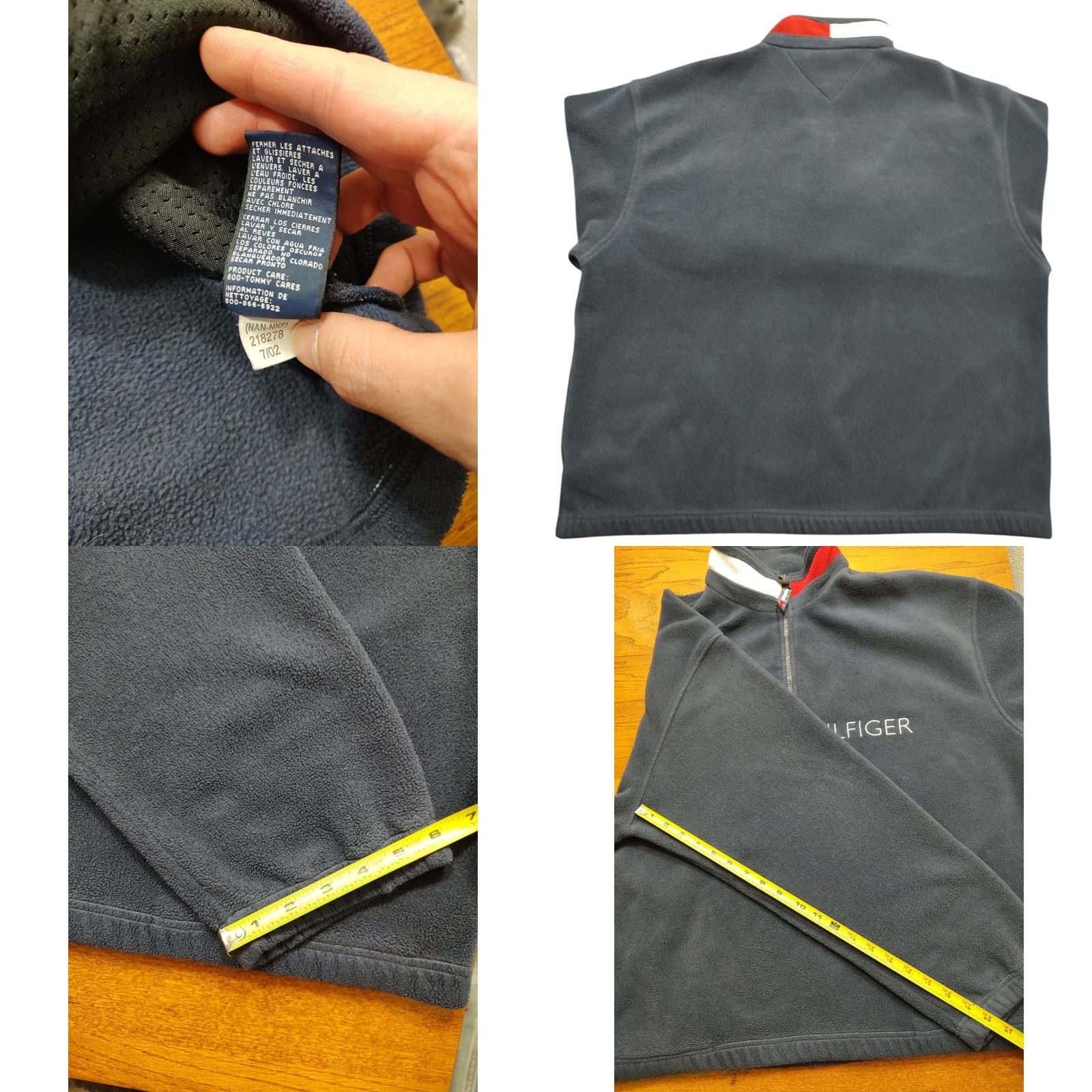 Tommy Hilfiger VINTAGE Tommy Hilfiger Sweater Pullover 1/4 Zip Winter Fleece Navy XL Mens 90s Size US XL / EU 56 / 4 - 8 Thumbnail
