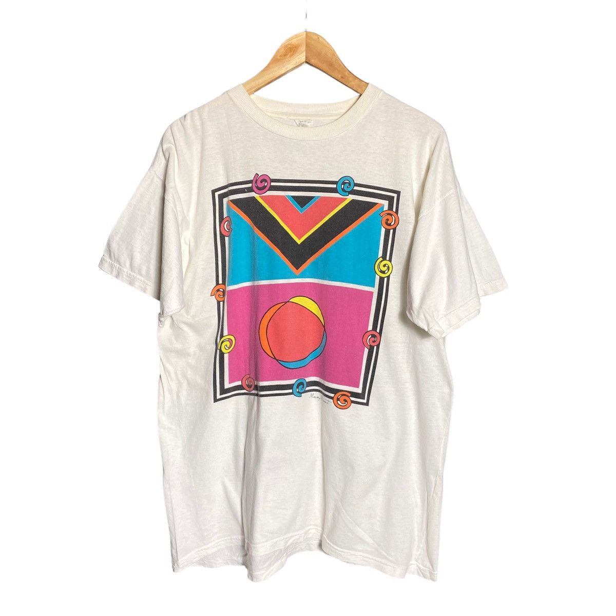 image of Arts Science x Vintage 90's Mary Quant London Tokyo Designer Art Tee in White, Men's (Size XL)