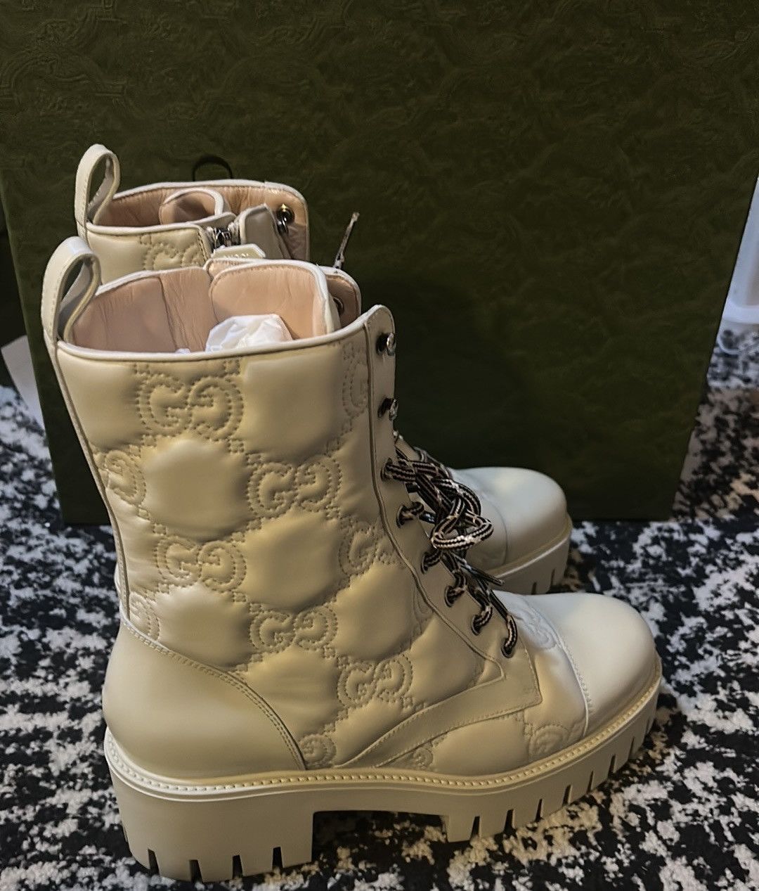 Gucci Gucci GG Matelasse Lace Up Quilted Platform Combat Boots Size US 11 / IT 41 - 6 Thumbnail
