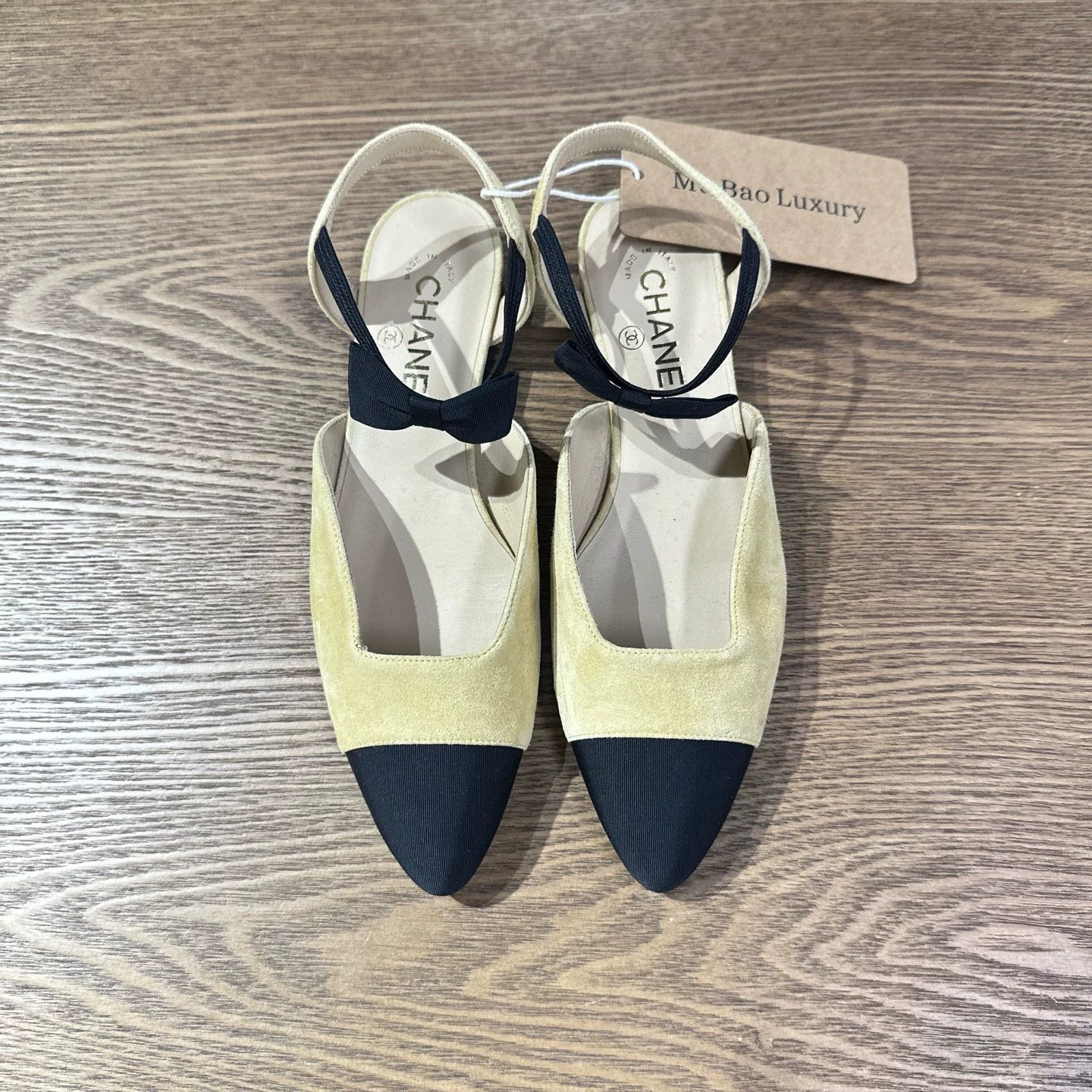 Chanel Chanel Unused Suede Bow Strap Pointed Toe Flat 38 Size US 7.5 / IT 37.5 - 2 Thumbnail