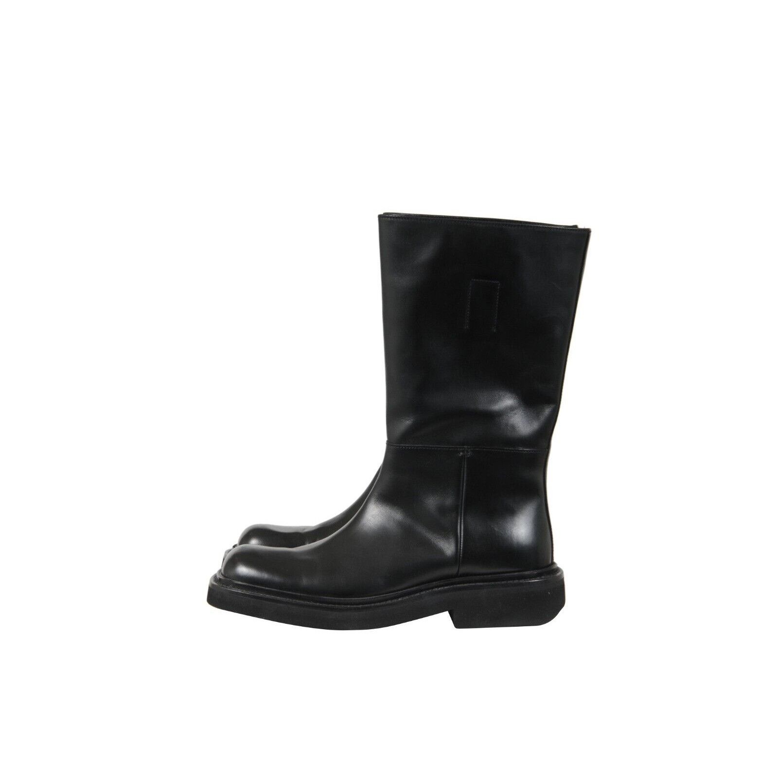 Prada Chunky Square Toe Boots Black Leather - 02104 Size US 7.5 / EU 40-41 - 4 Thumbnail