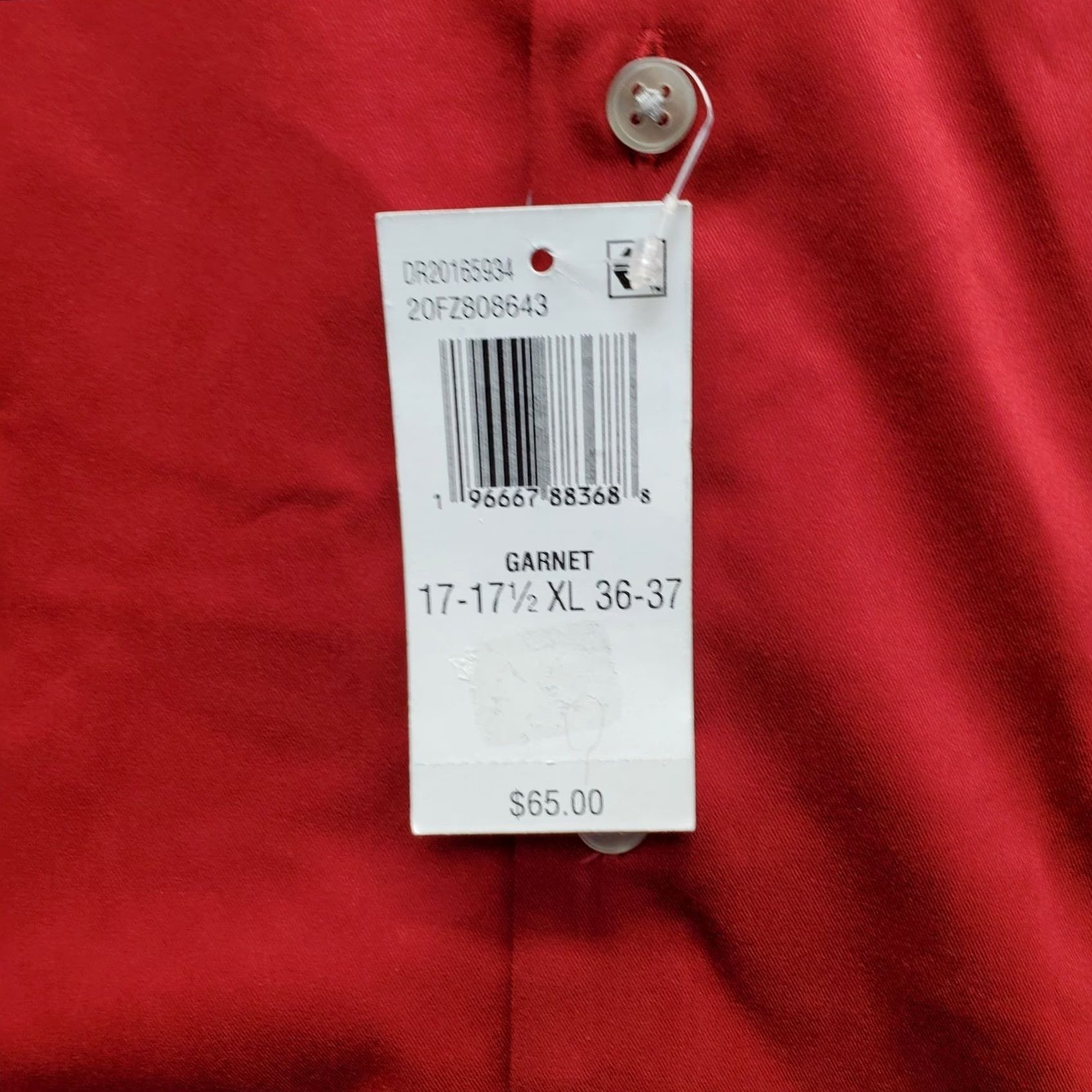 Van Heusen Van Heusen Dress Shirt Mens XL Red Satin Slim Fit Stretch Ultra Wrinkle Free Shirt Size 46R - 6 Thumbnail