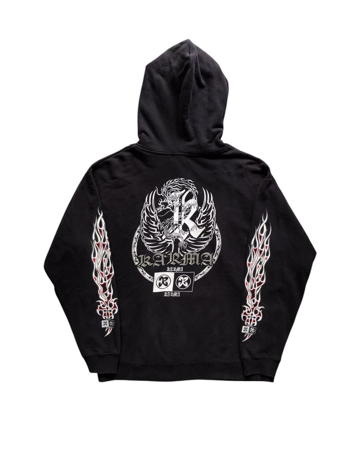 Japanese Brand Karma Flame Hoodie Logo Size US L / EU 52-54 / 3 - 1 Thumbnail