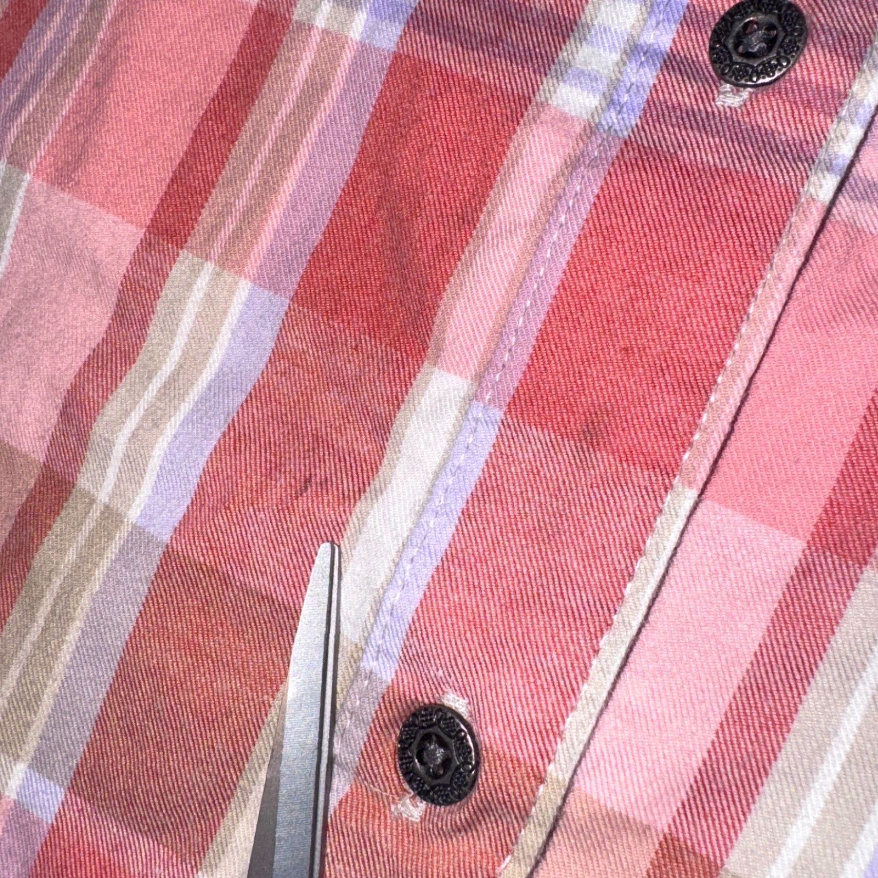 Pinko Noble Outfitters Pink Plaid Short Sleeve Button-Up Shirt 4XL Women Casual All Seasons Easy Care Cotton Plaid Button-Up Women Mens Girls Size XXL / US 16-18 / IT 52-54 - 3 Thumbnail