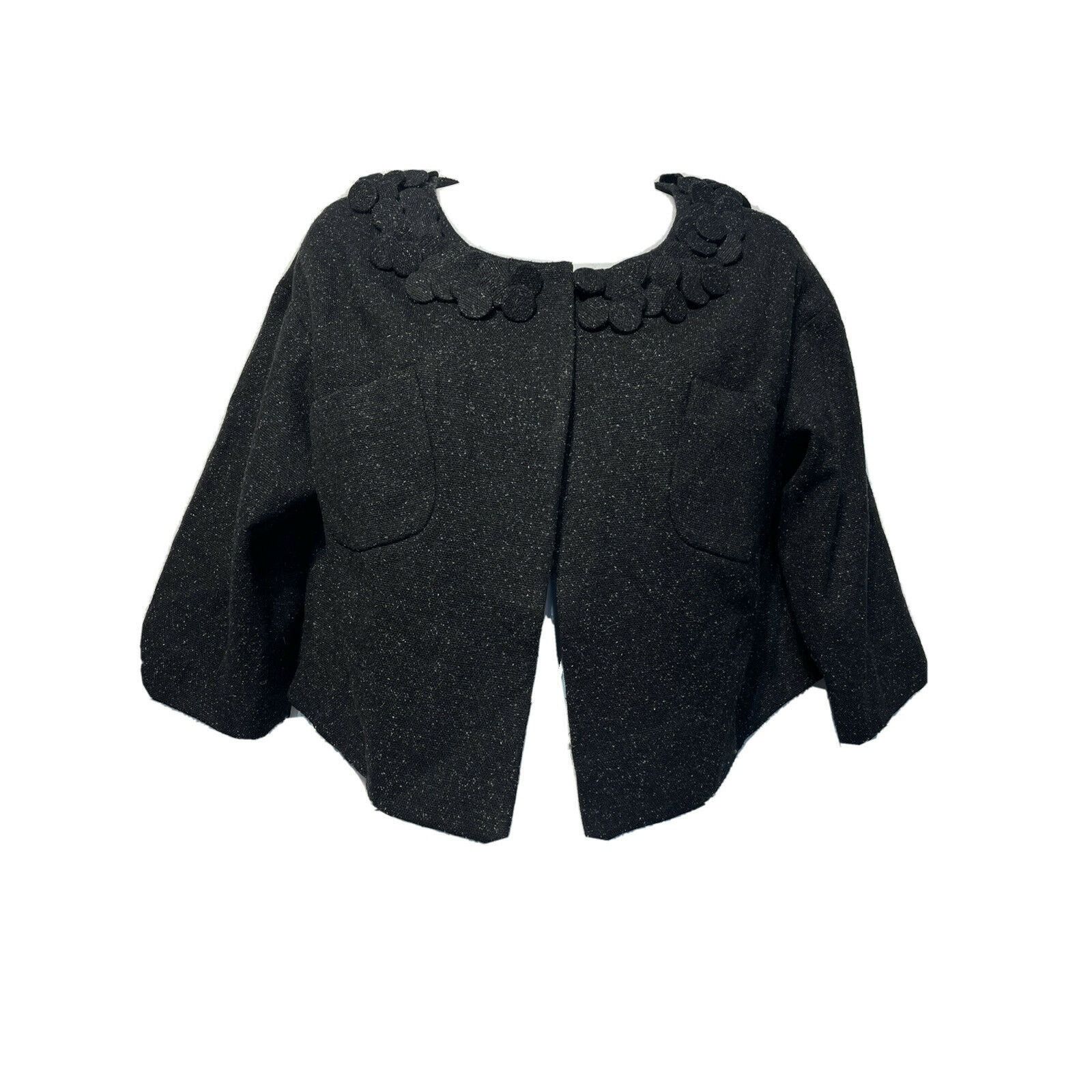 Robert Rodriguez Robert Rodriguez Women’s Size 6 Black Spotted Wool Silk Coat Size M / US 6-8 / IT 42-44 - 1 Thumbnail