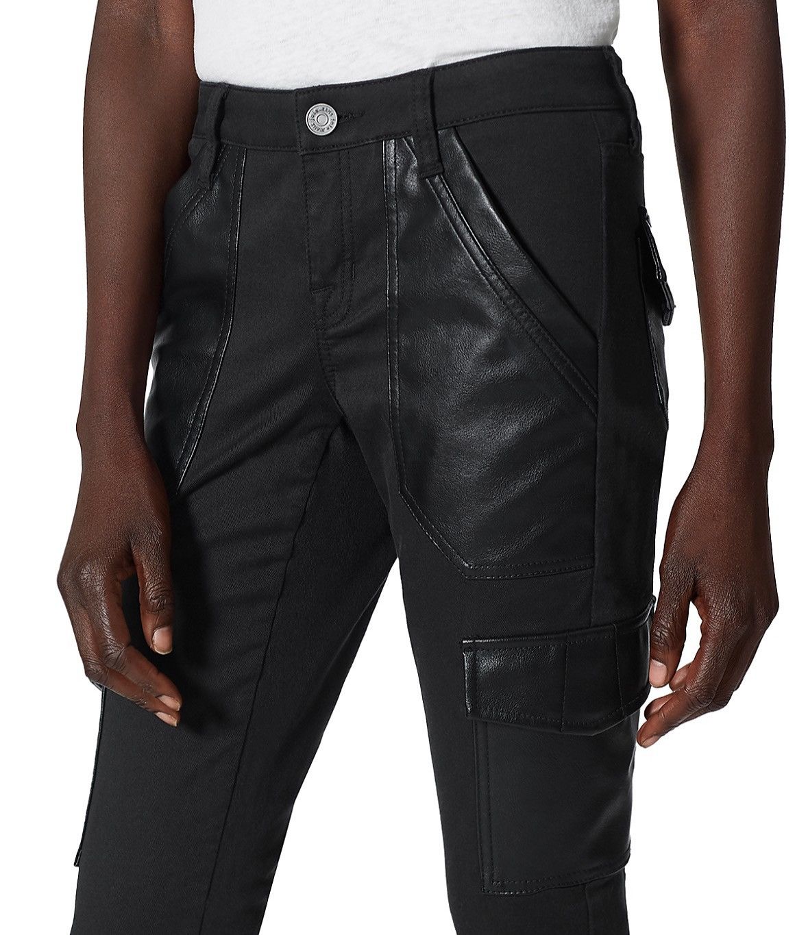 Joie JOIE Okana Faux Leather Trimmed Cropped Pants Size 29" - 2 Thumbnail