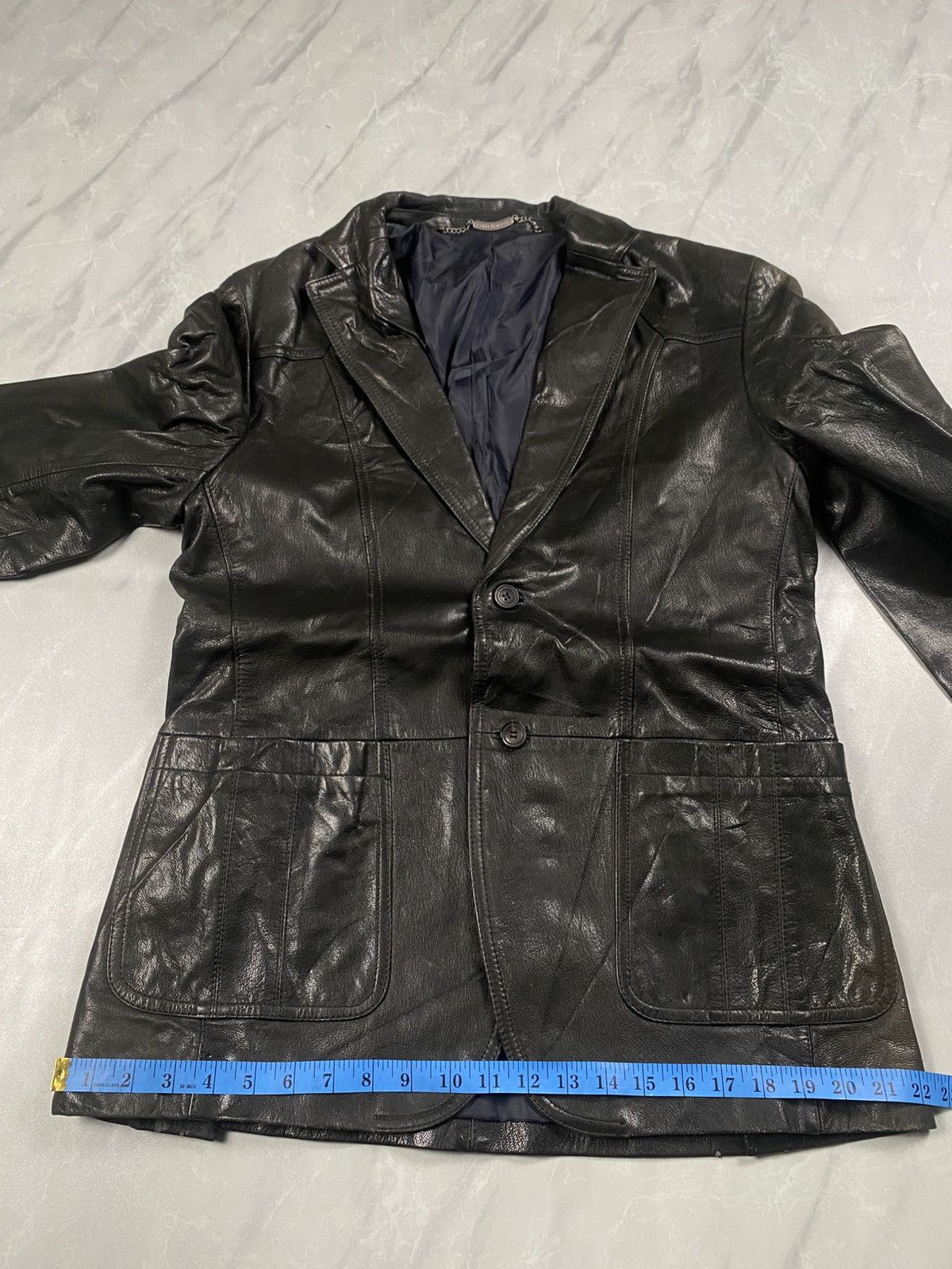 Japanese Brand Vintage Japanese Carte Blanche Punk Leather Blazer Jacket Size US M / EU 48-50 / 2 - 13 Thumbnail