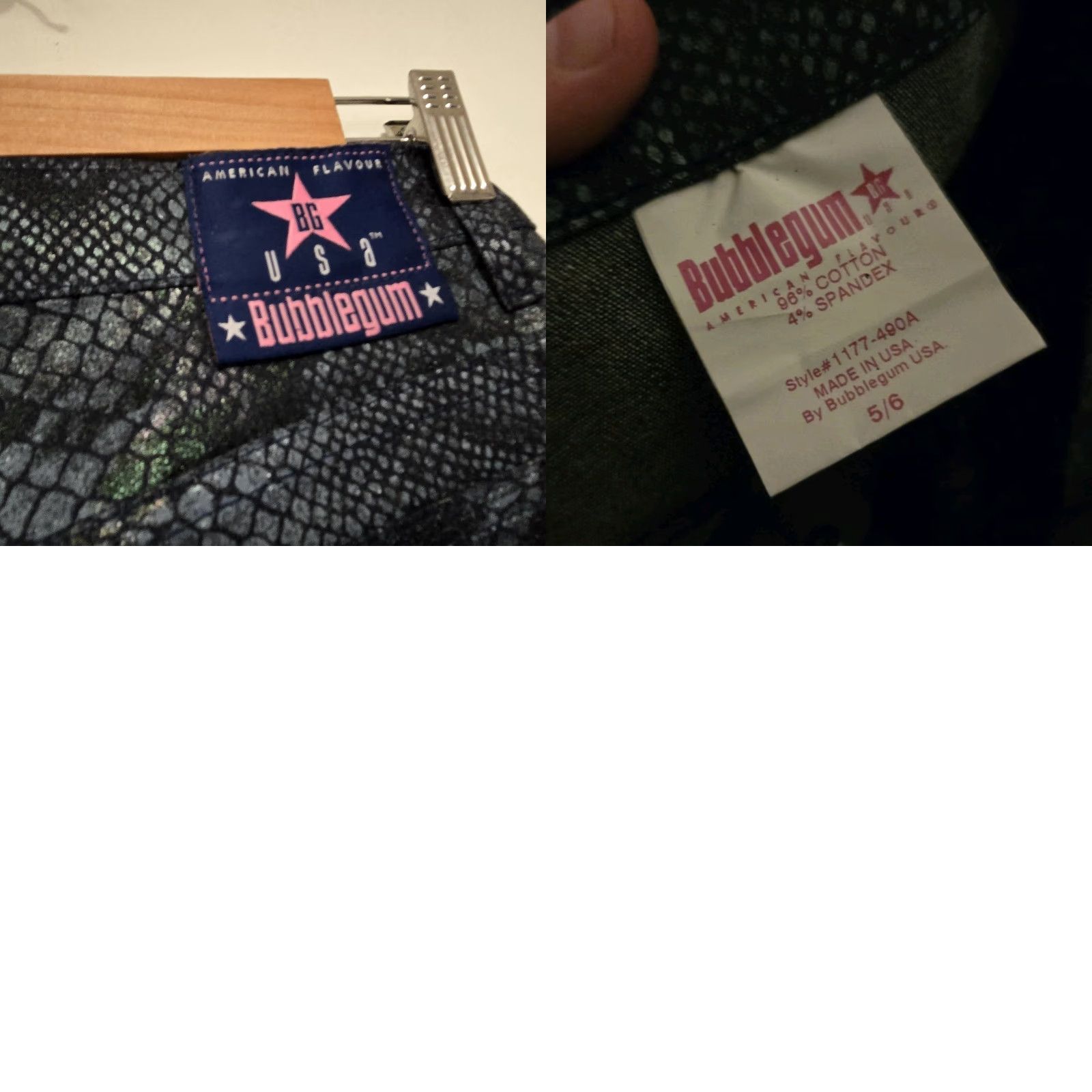 Vintage VTG Bubblegum USA Womens 5/6 Snakeskin Jeans Stretchy Blue Y2K Low Rise Hipster Flared Jeans Size 27" / US 4 / IT 40 - 9 Thumbnail