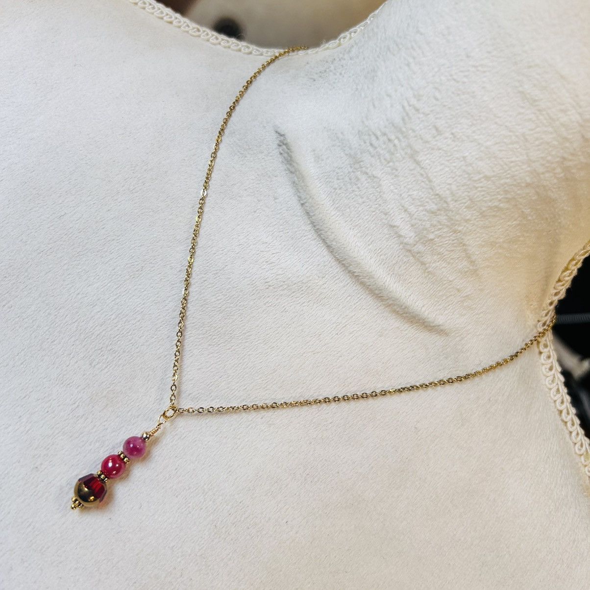 Handmade Handcrafted di-cut art glass elbaite necklace set Size ONE SIZE - 4 Thumbnail