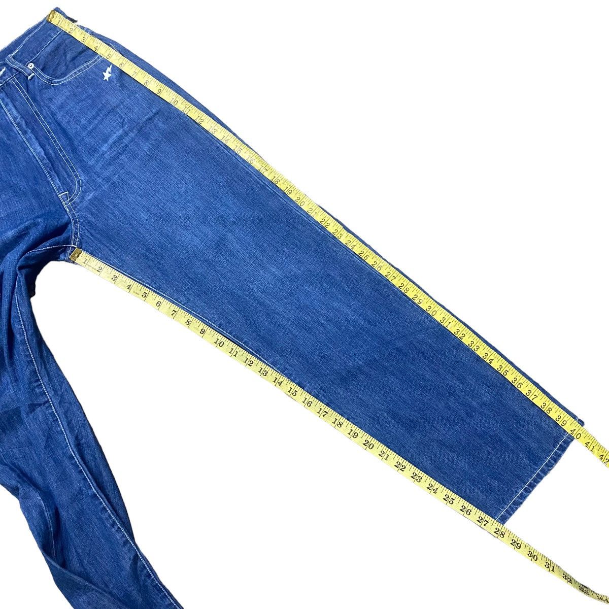 Bape Bape Denim Baggy Pants Head Logo Size 24" / US 00 / IT 34 - 17 Thumbnail