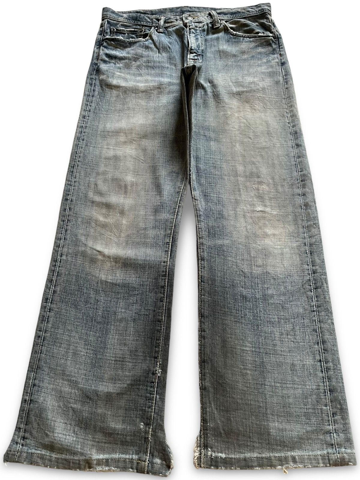 Japanese Brand Vintage Japanese Brand Mud Wash Distressed Loose Jeans Size US 33 - 1 Thumbnail