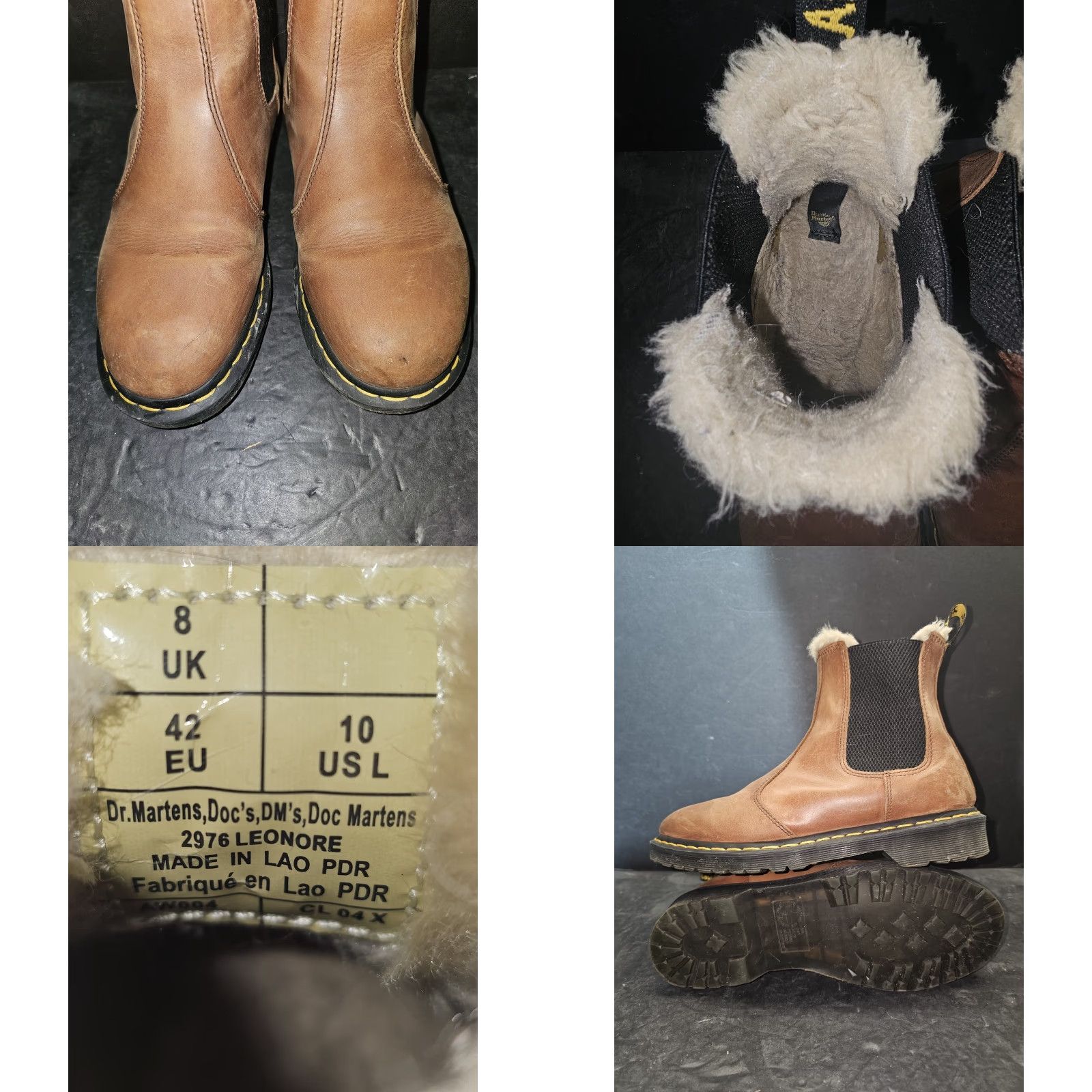 Dr. Martens Dr Martens Boots Chelsea 2976 Leonore Saddle Faux Fur Lined Slip-On Womens Sz 10 Size US 10 / IT 40 - 8 Thumbnail