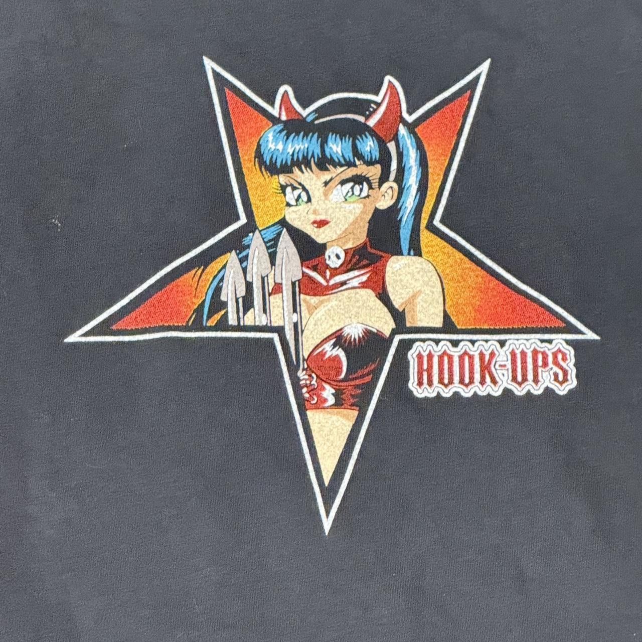 Hook-Ups Vintage Hook Ups Grail Faded 90s Devil Girl Anime Star Tee Size US XL / EU 56 / 4 - 3 Thumbnail