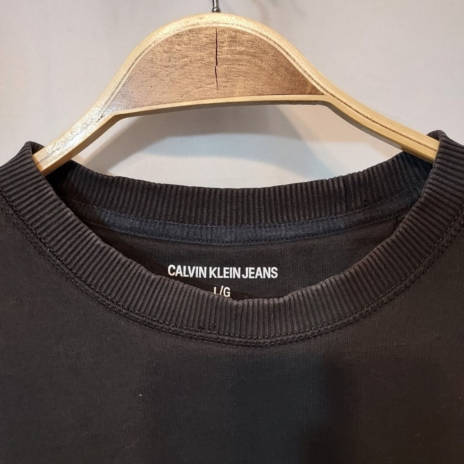 Calvin Klein Calvin Klein Black Gray Monogram Crewneck Sweatshirt Sweater Size US L / EU 52-54 / 3 - 6 Thumbnail