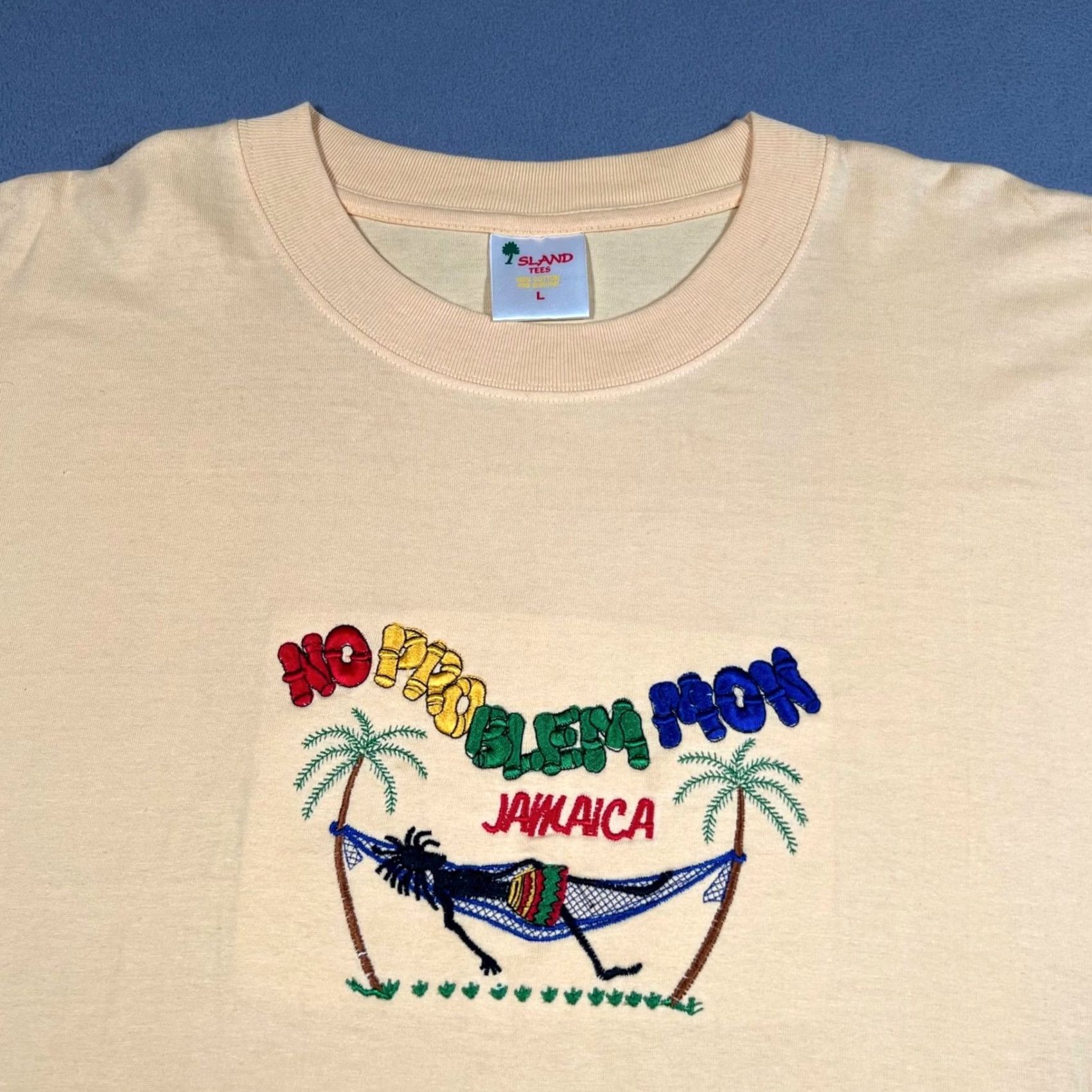 Vintage Island Tees Jamaica Large Beige Graphic Shirt Regular Men Size US L / EU 52-54 / 3 - 2 Thumbnail