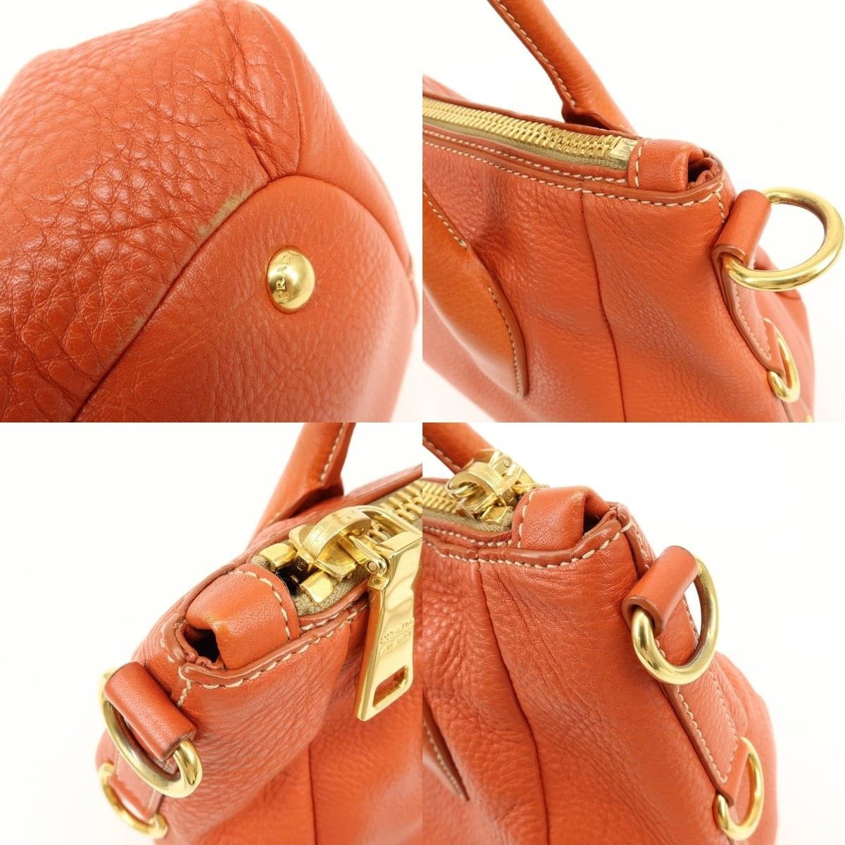 Prada Prada Vitello Daino Shoulder Bag Orange Size ONE SIZE - 6 Thumbnail