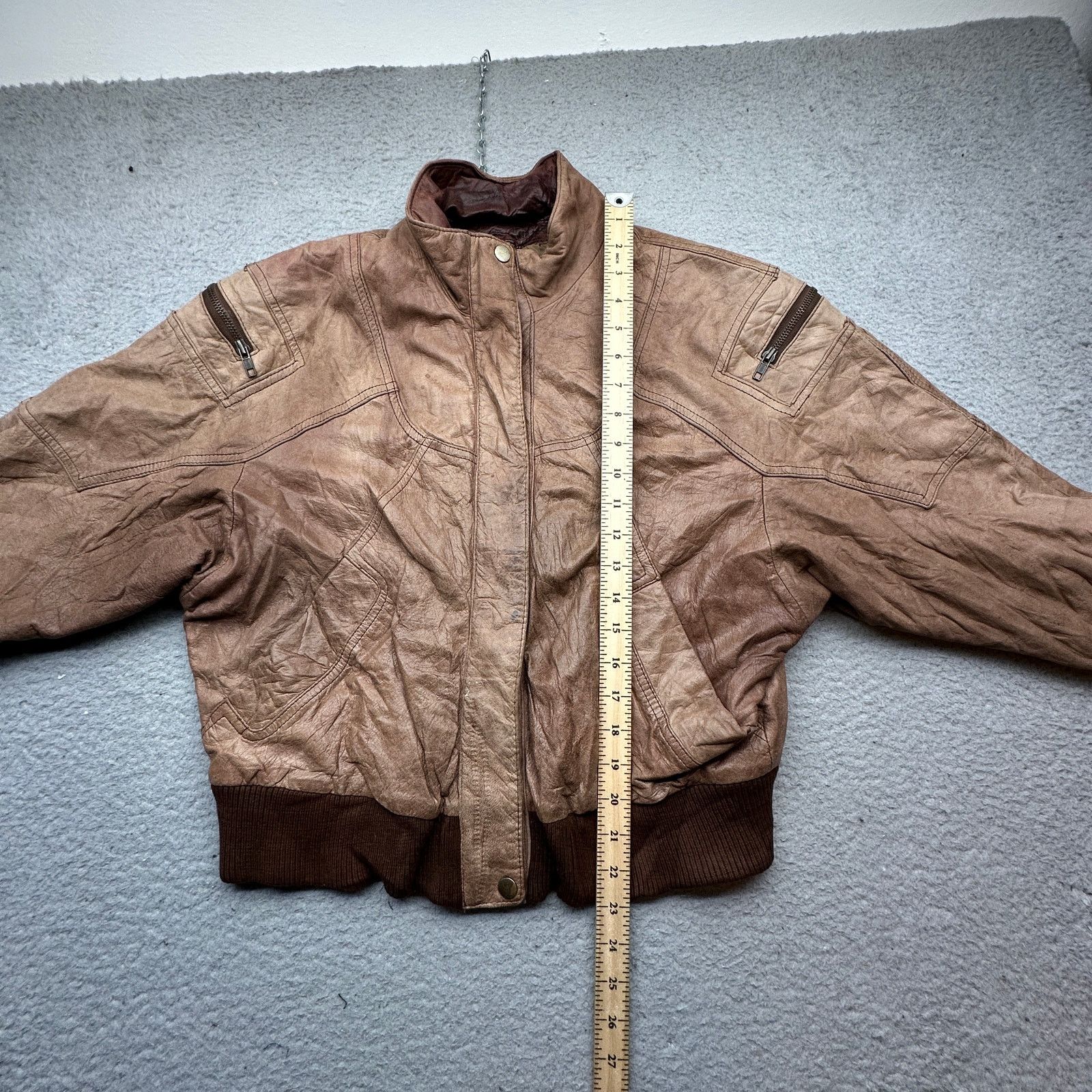 Adventure Bound VTG 90s Adventure Bound Bomber Leather Jacket Womens Medium Size M / US 6-8 / IT 42-44 - 4 Thumbnail