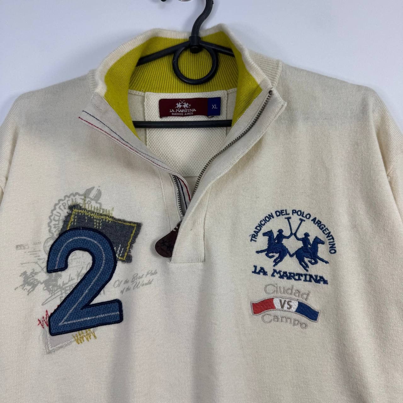 La Martina La Martina Half Zip Cashmere #2 Blend Cream Pullover XL Size US XL / EU 56 / 4 - 3 Thumbnail