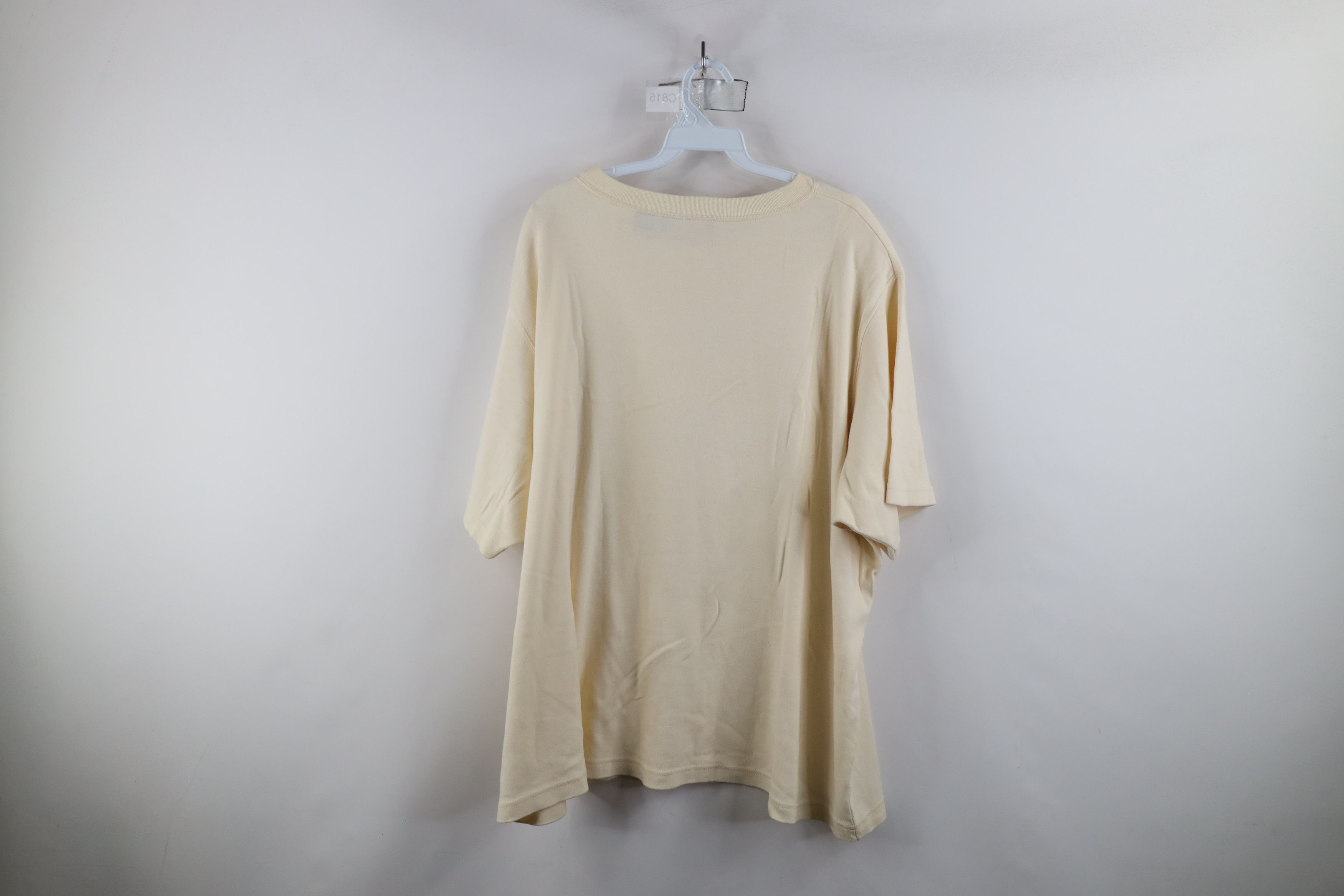 Vintage Vintage 90s Streetwear Cotton Short Sleeve T-Shirt Beige Size 3XL / US 20-22 - 9 Thumbnail