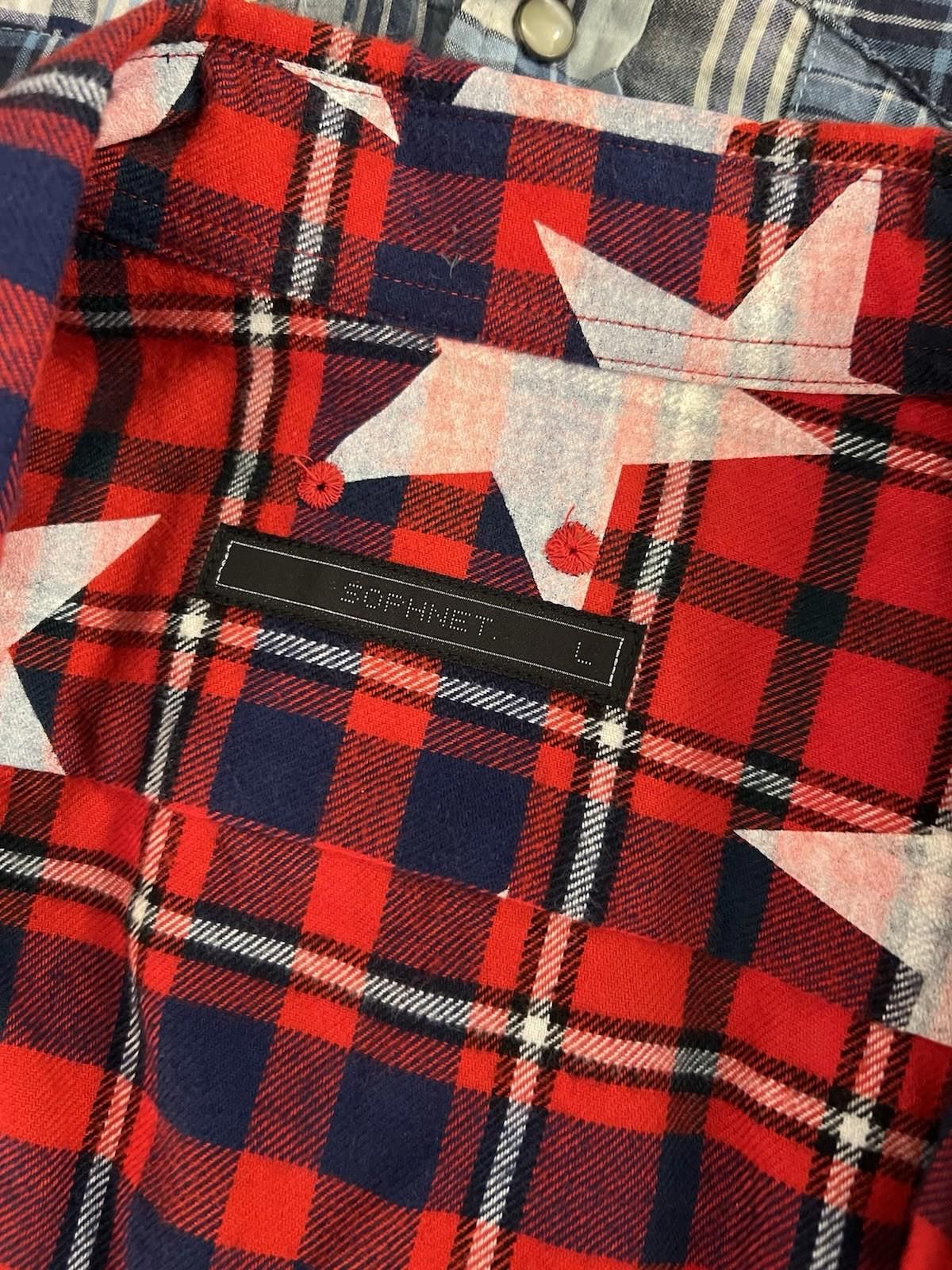 Sophnet. SOPHNET. Flannel Check Star Print Shirt Red Large Size US L / EU 52-54 / 3 - 6 Thumbnail