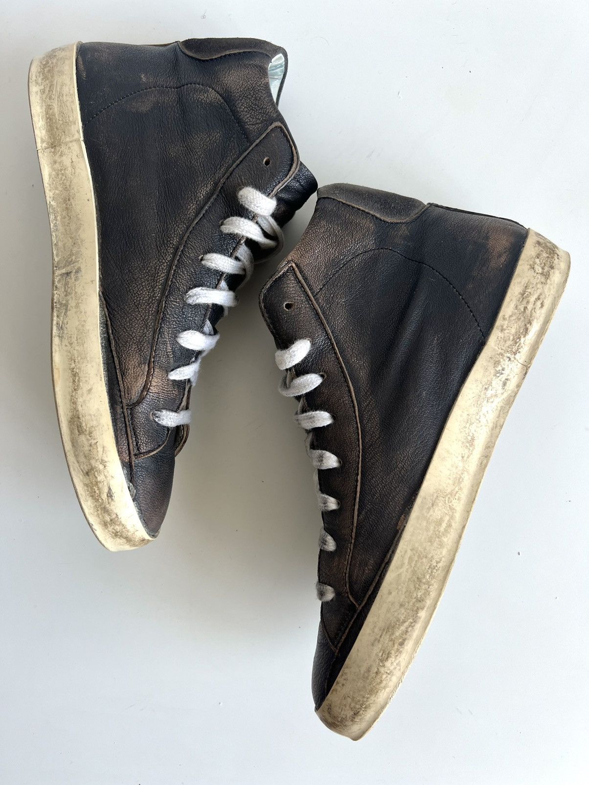 Golden Goose × Philippe Model Philipe Model Paris PRSX Mid Brown Distressed Sneakers Size US 7.5 / EU 40-41 - 10 Thumbnail